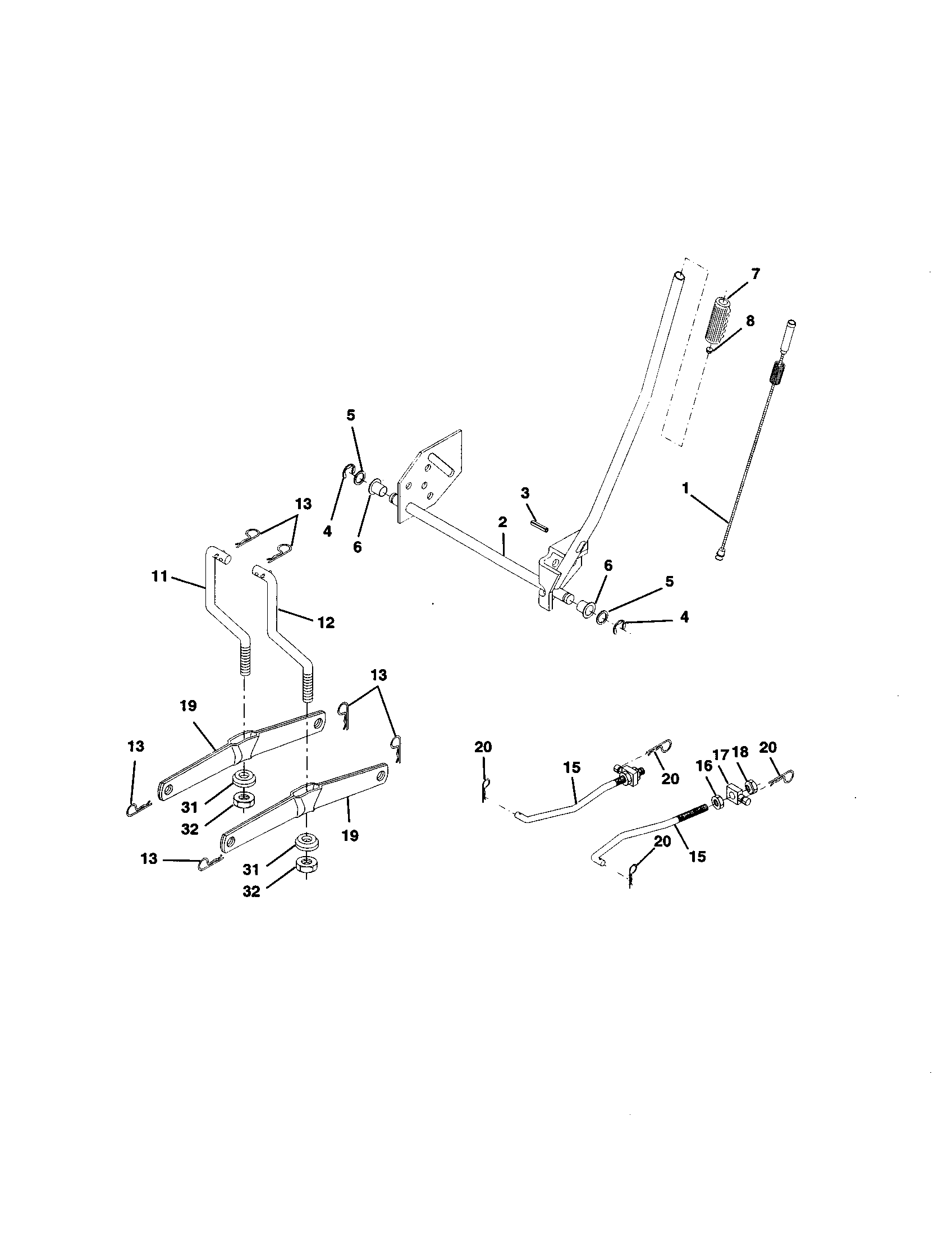 Craftsman 917259080 mower lift diagram