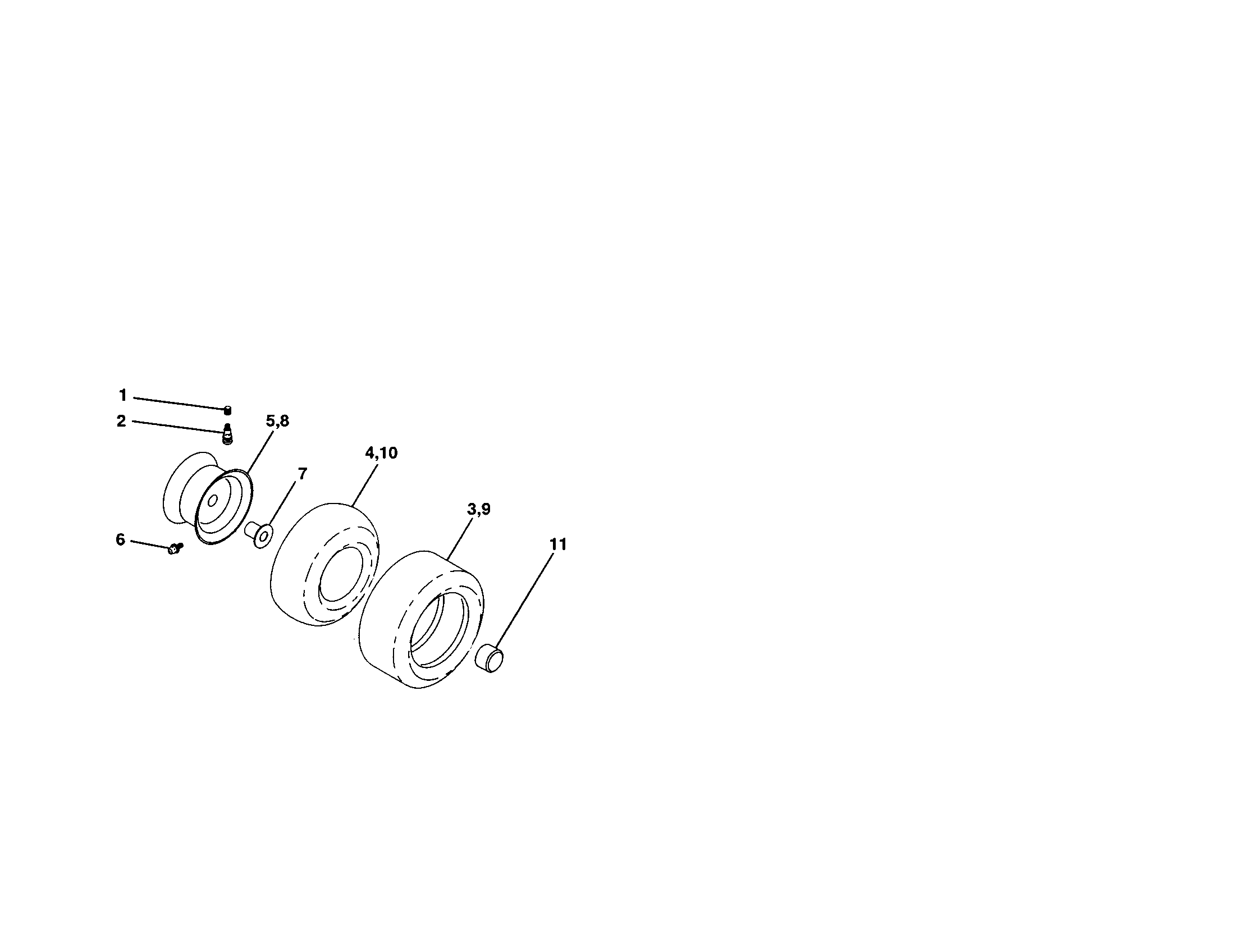 Craftsman 917259080 wheel and tires diagram