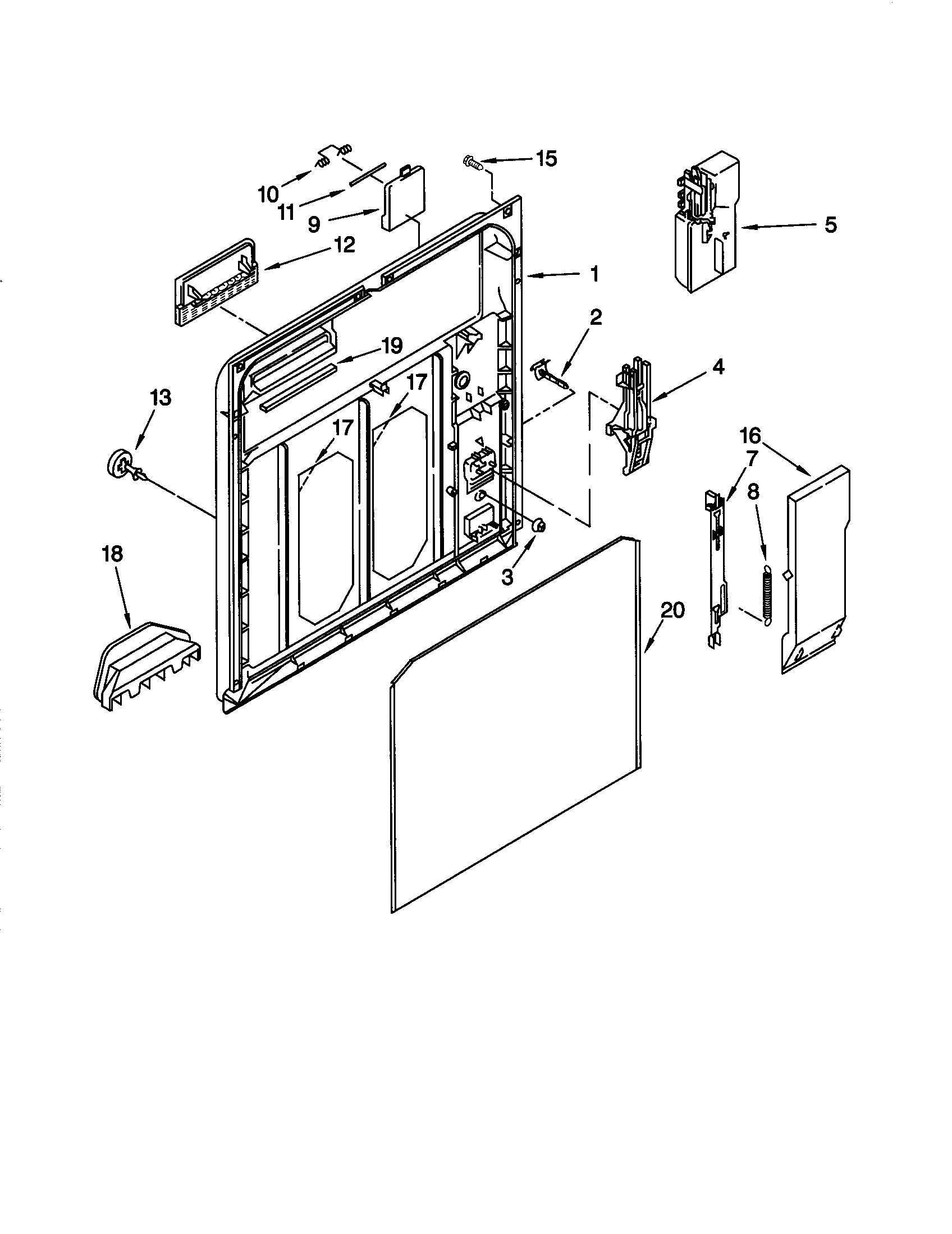 Kenmore 66516722990 inner door diagram
