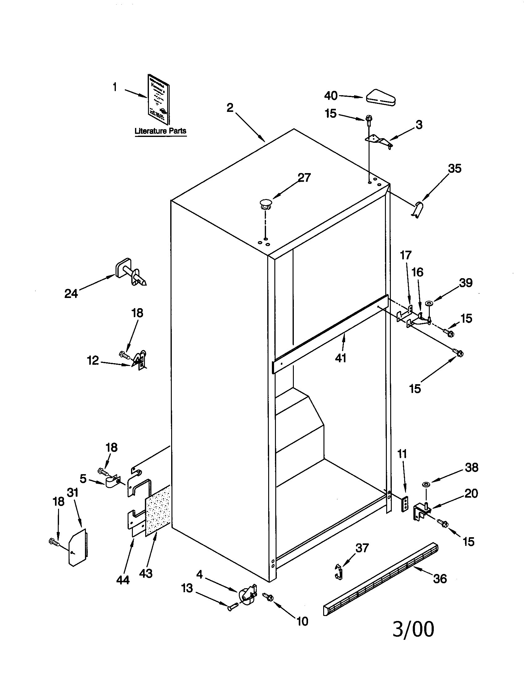 Kenmore 10660999990 cabinet diagram
