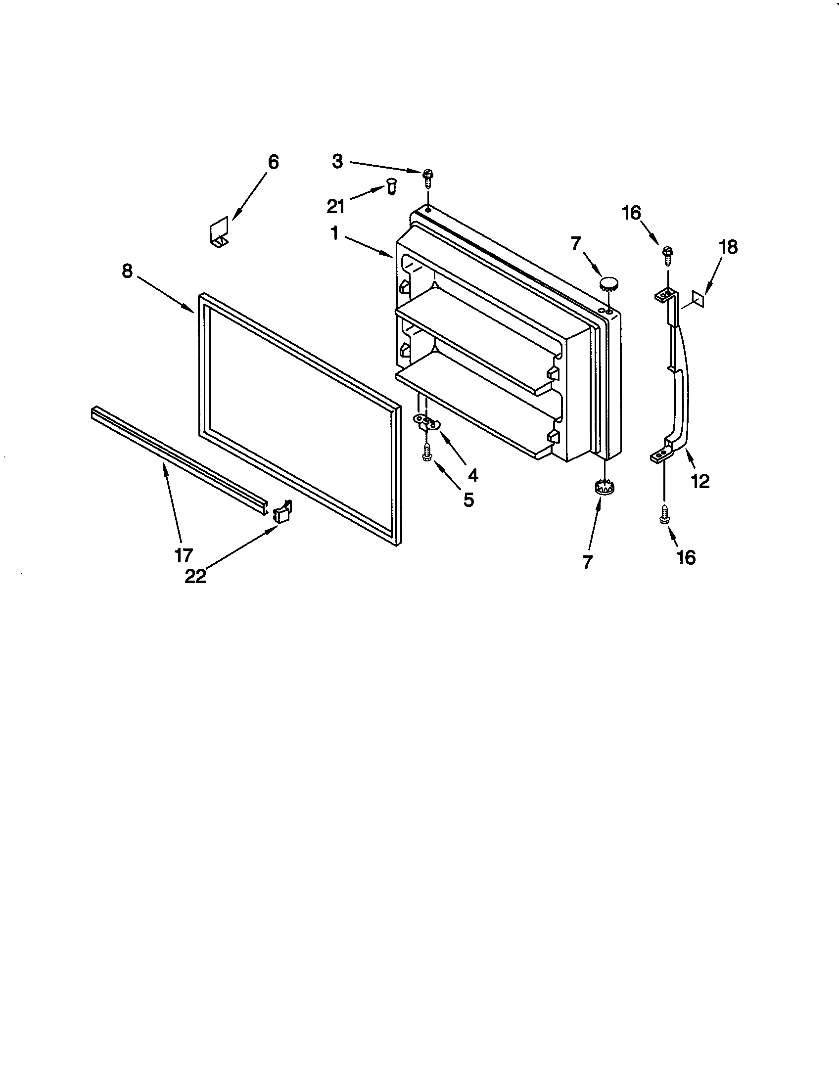Kenmore 10660999990 freezer door diagram