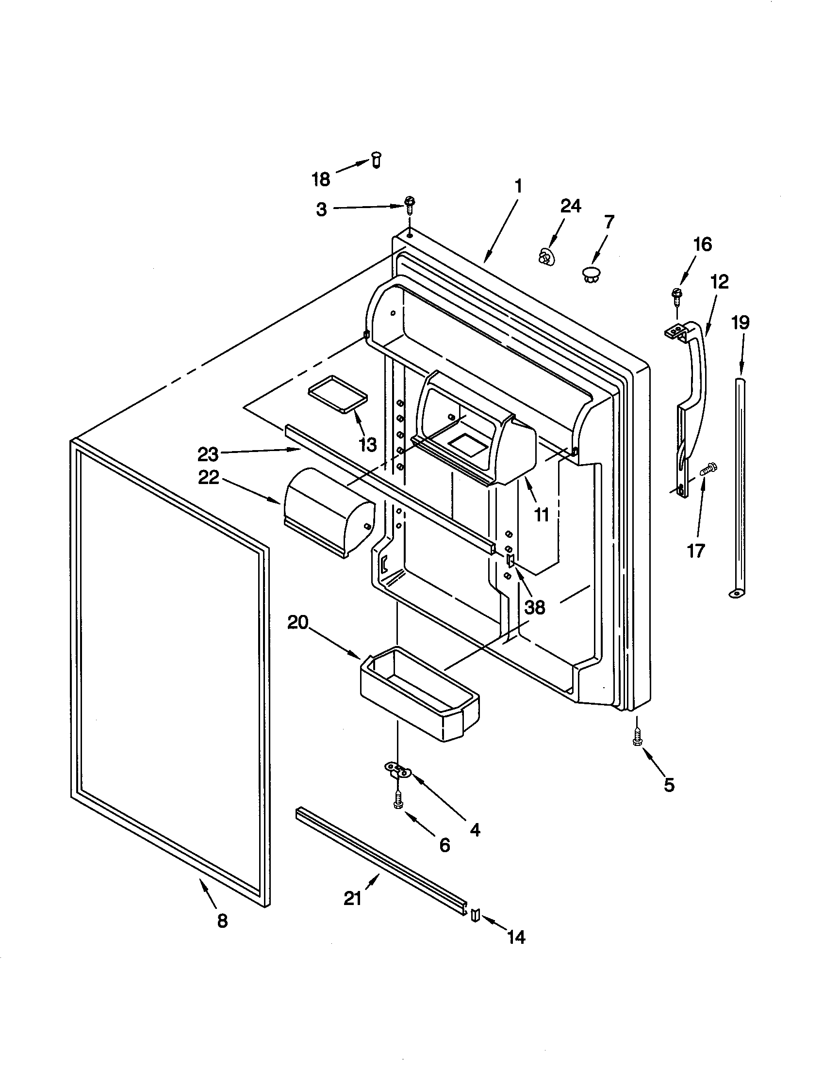 Kenmore 10660999990 refrigerator door diagram