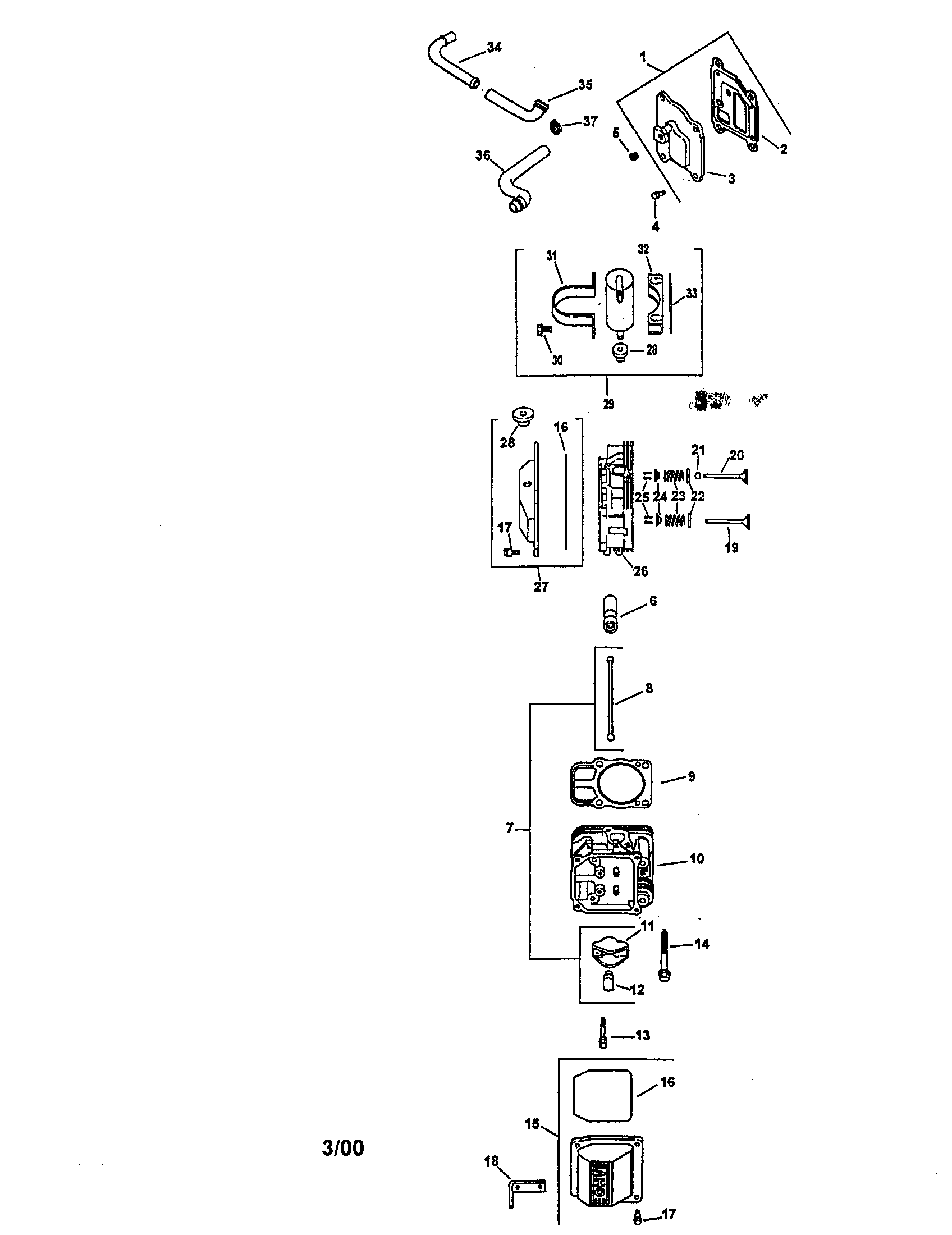 Craftsman 917273222 head/valve/breather diagram