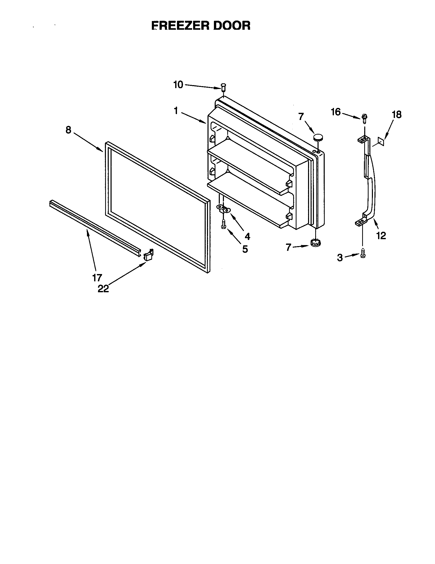 Kenmore 10679172990 freezer door diagram