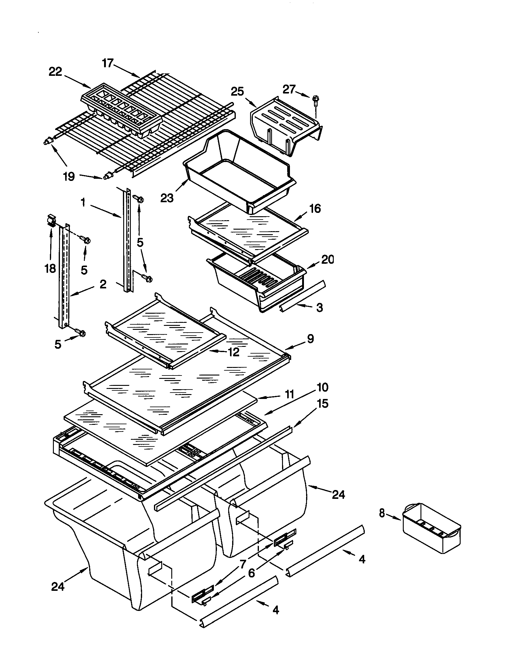 Kenmore 10679172990 shelf diagram