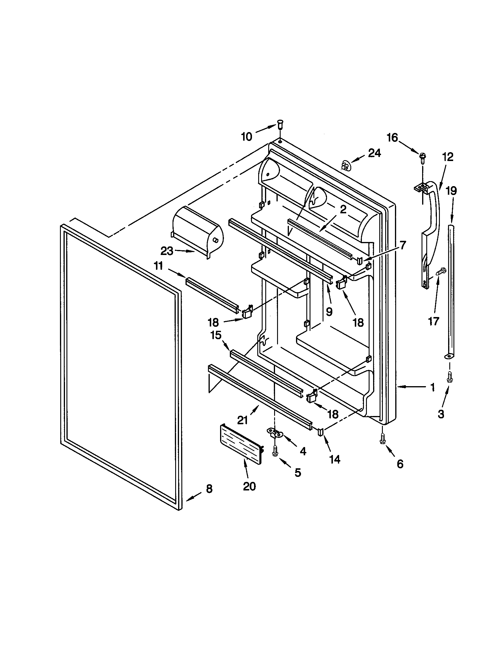Kenmore 10679172990 refrigerator door diagram