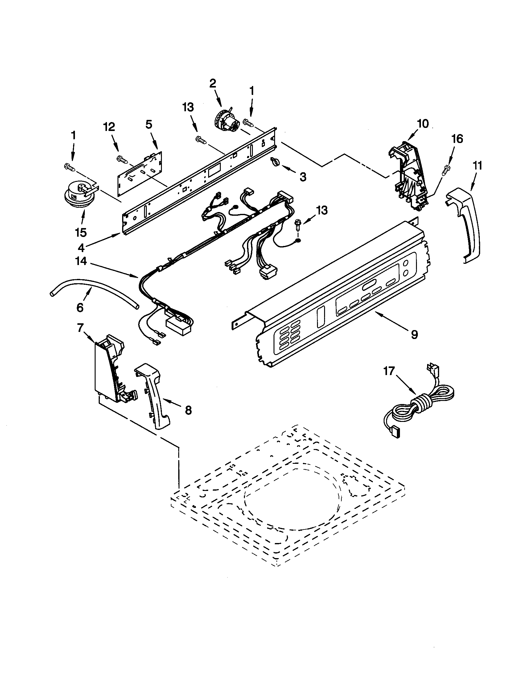 Kenmore 11020096993 control panel diagram