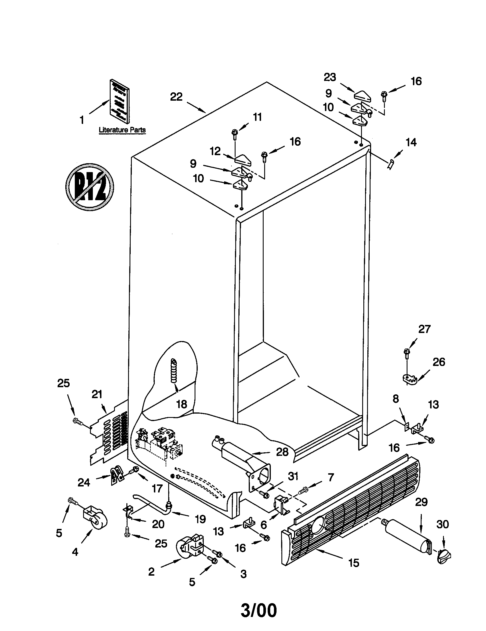 Kenmore 10659599991 cabinet diagram