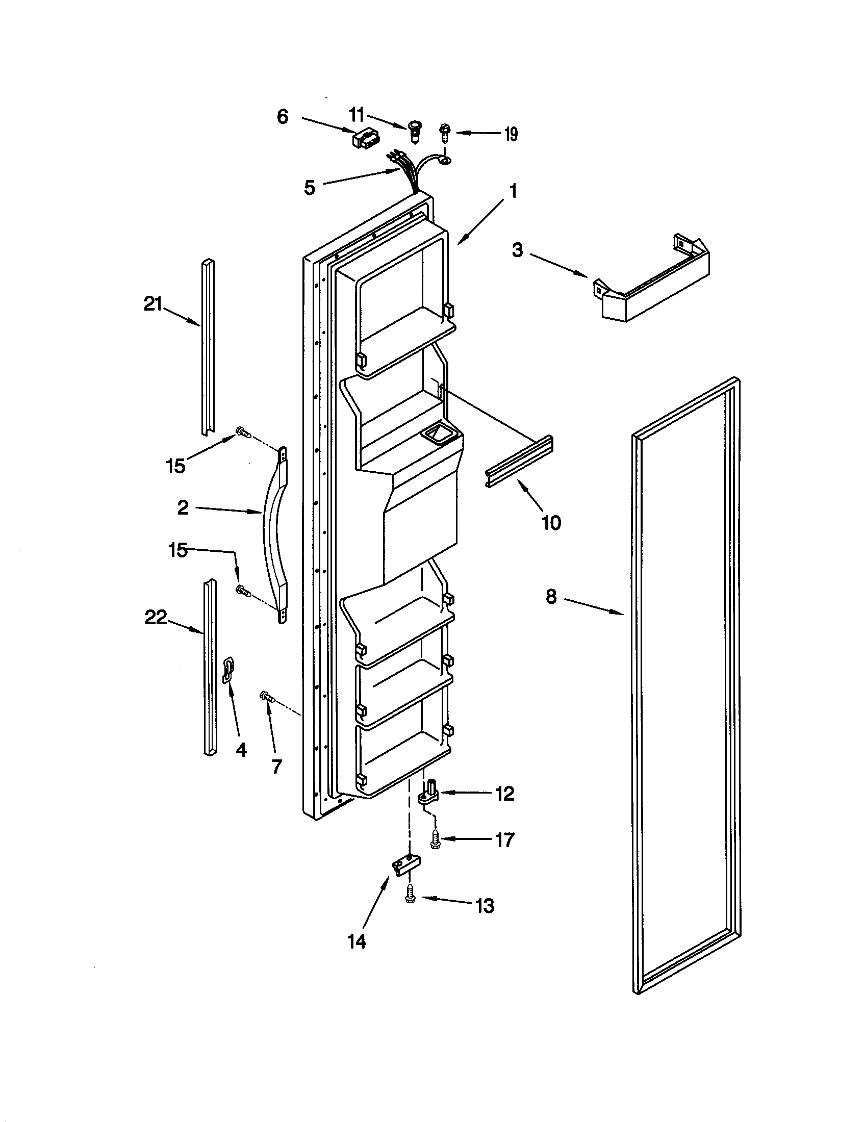 Kenmore 10659599991 freezer door diagram