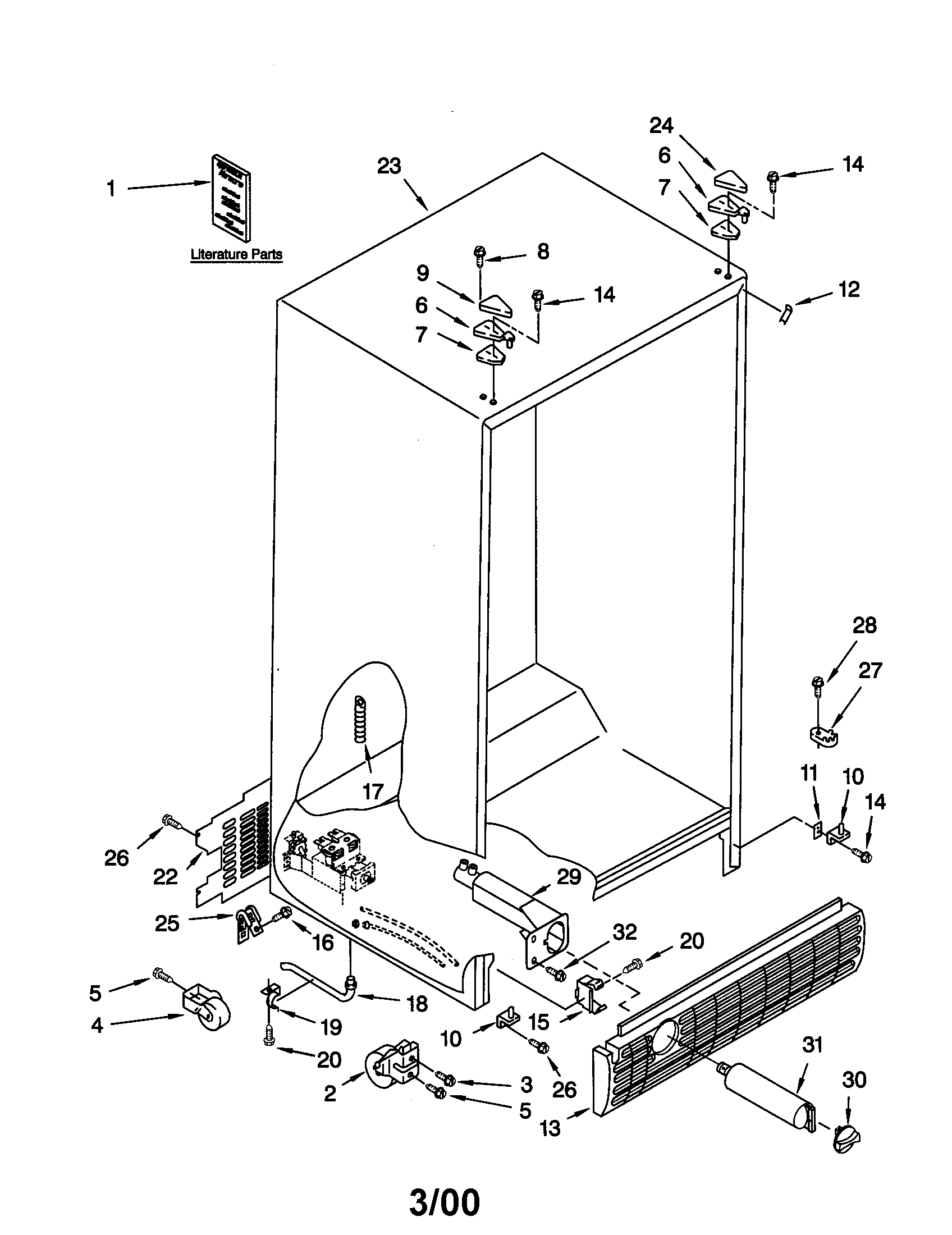 Kenmore 10659797991 cabinet diagram