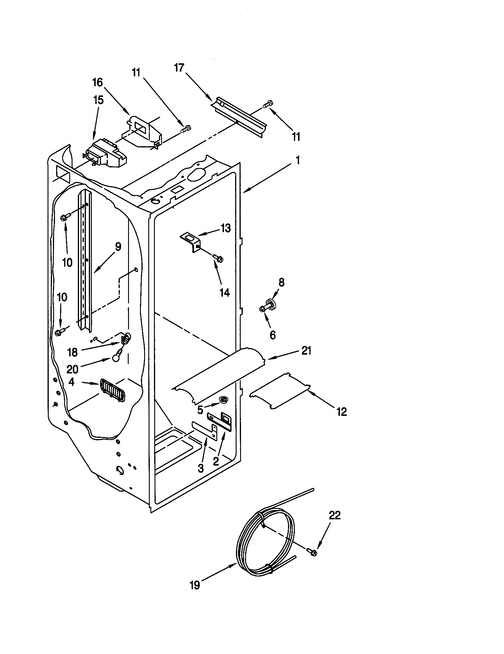 Kenmore 10659797991 refrigerator liner diagram