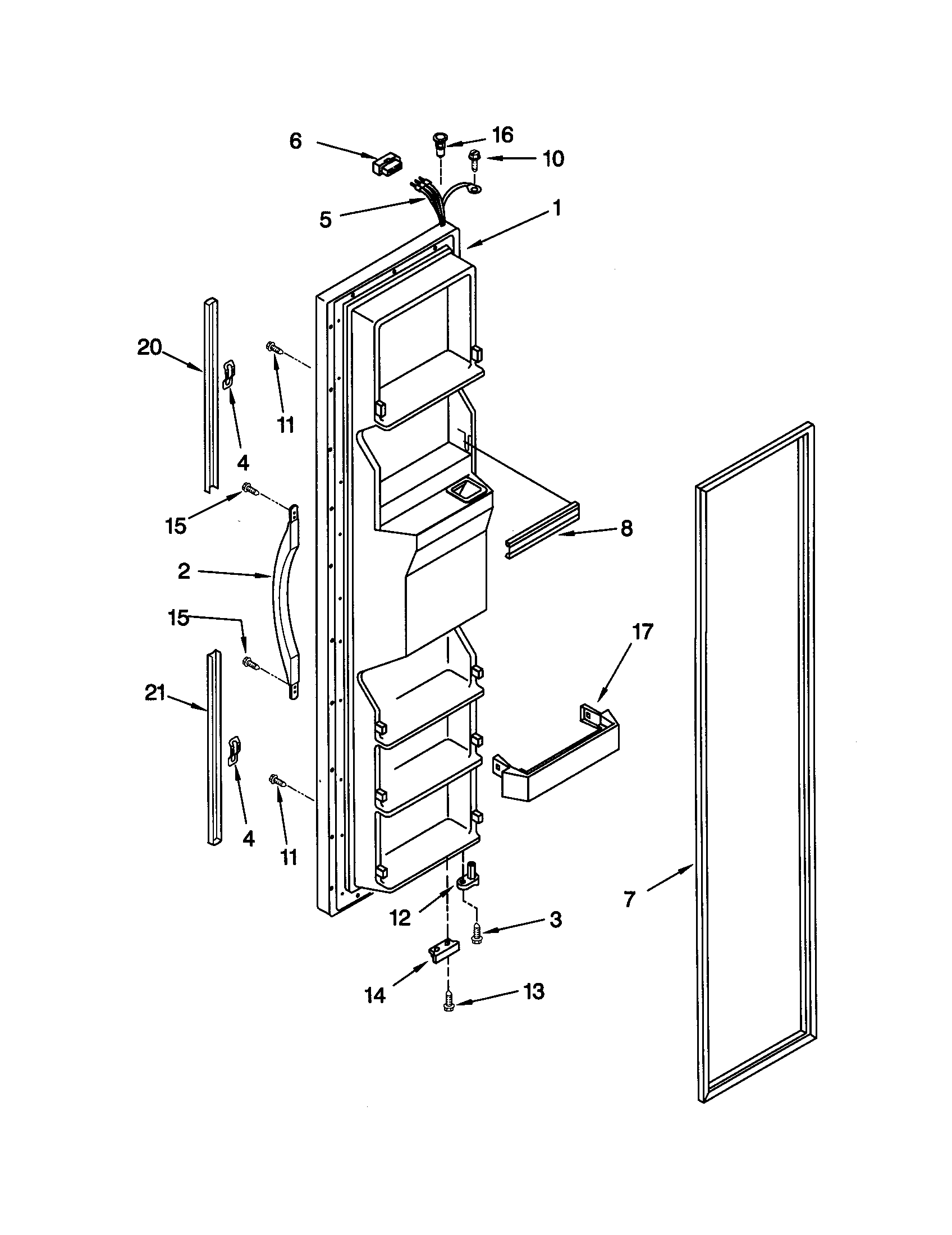 Kenmore 10659797991 freezer door diagram
