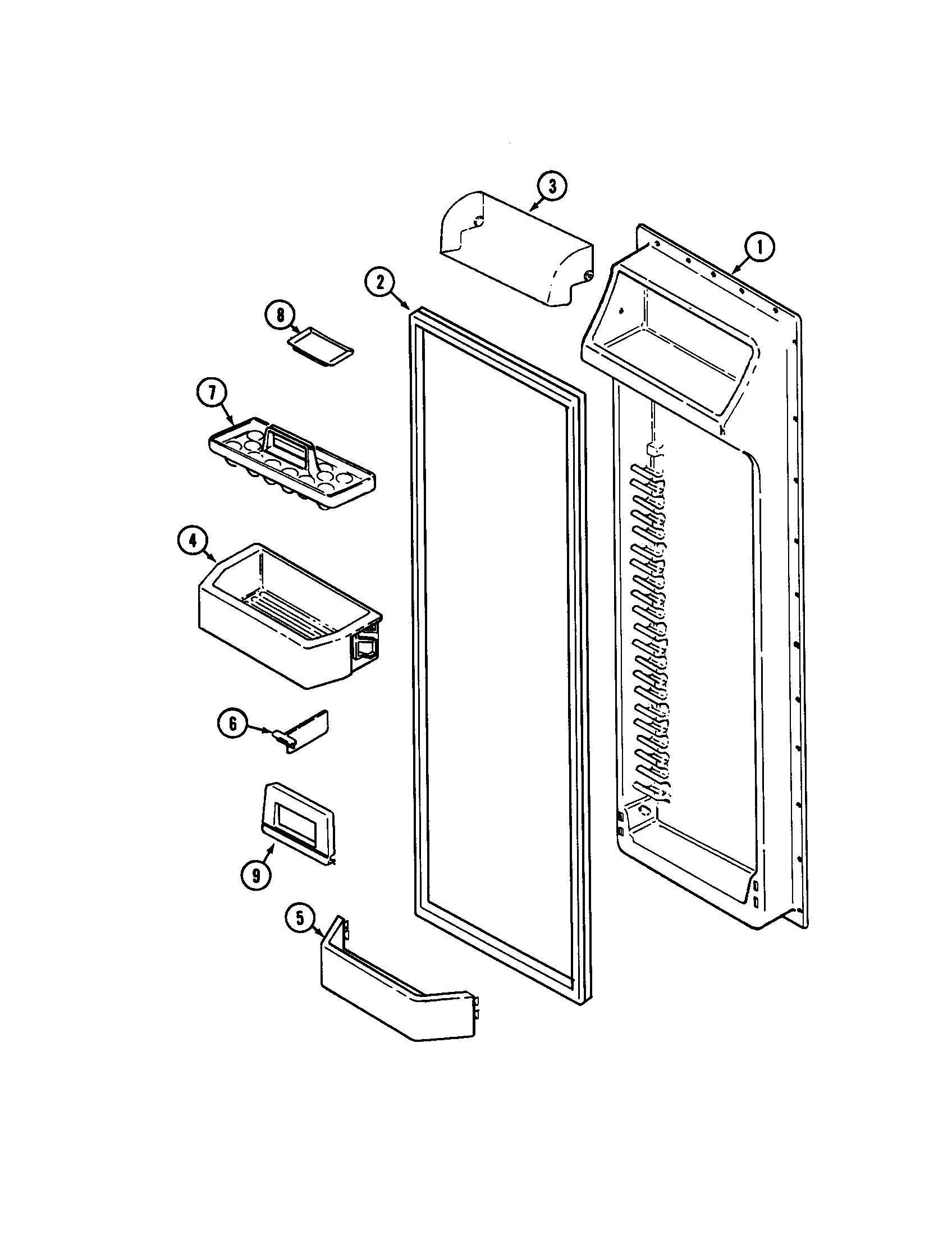 Maytag MSD2554DRW fresh food inner door diagram