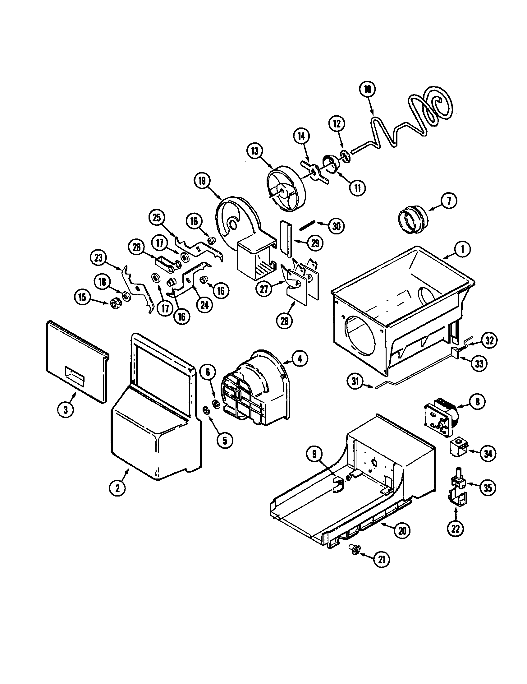 Maytag MSD2554DRW ice bin diagram