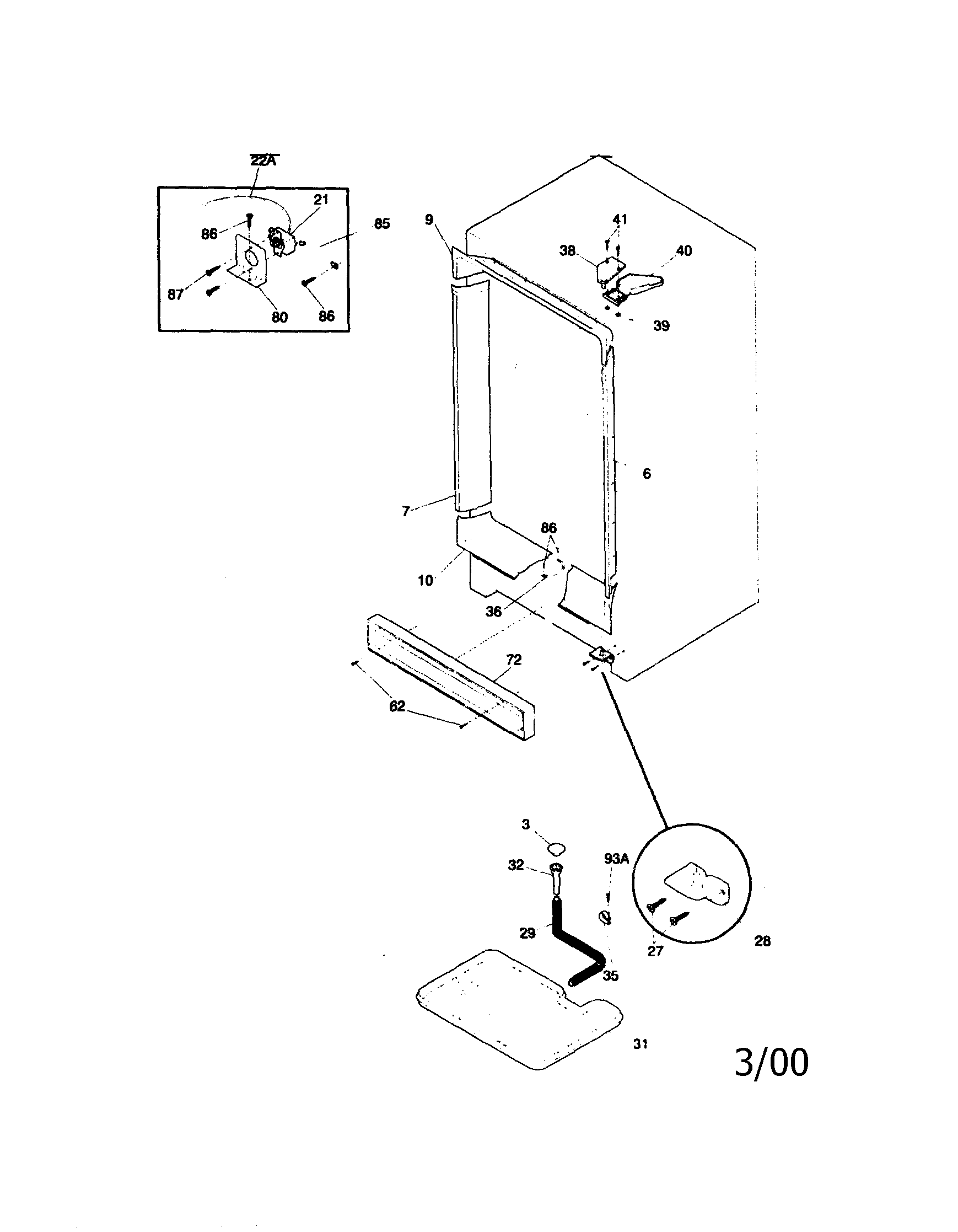 Edina FMW1 cabinet/control/shelves diagram