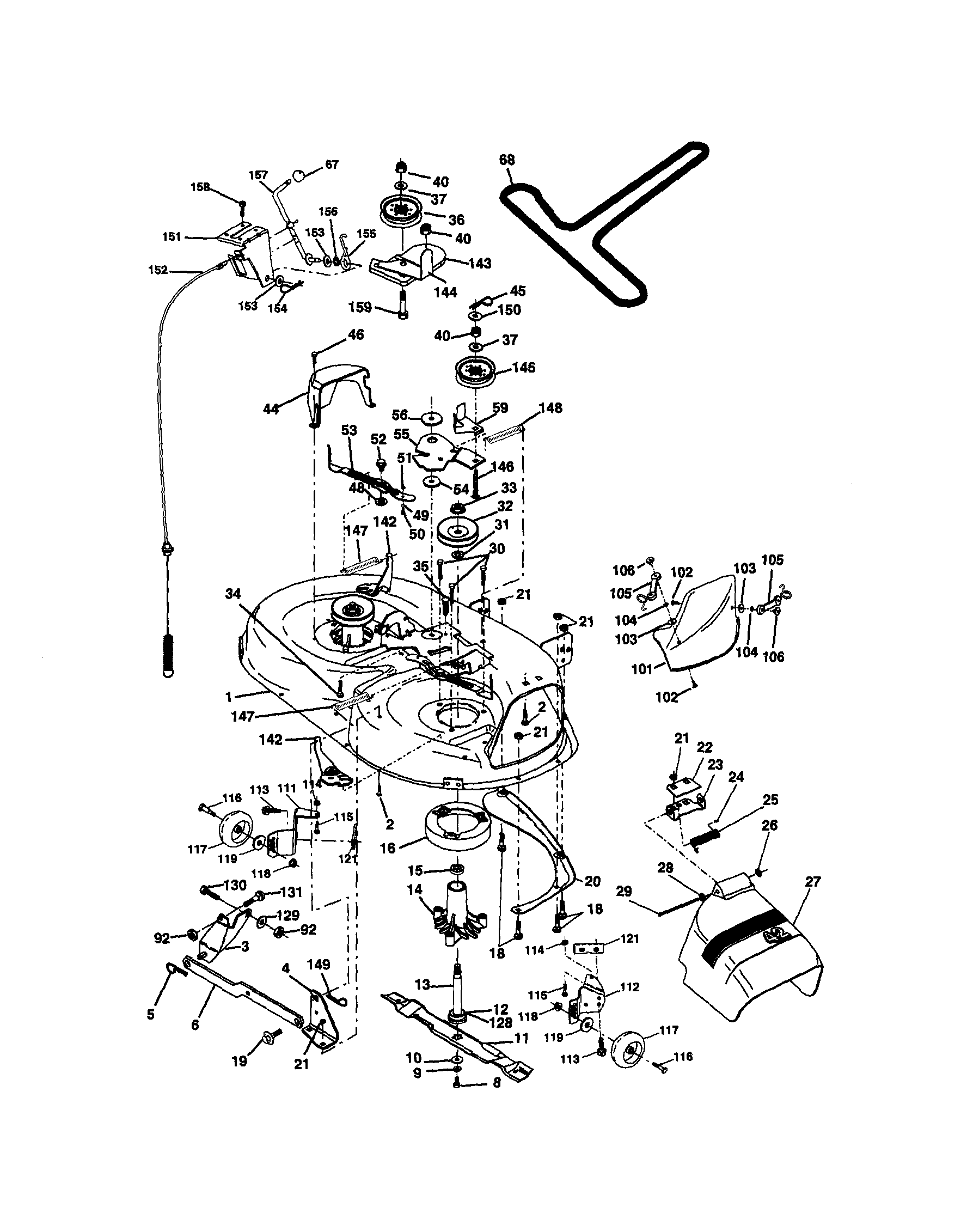 Craftsman 917270913 mower deck diagram