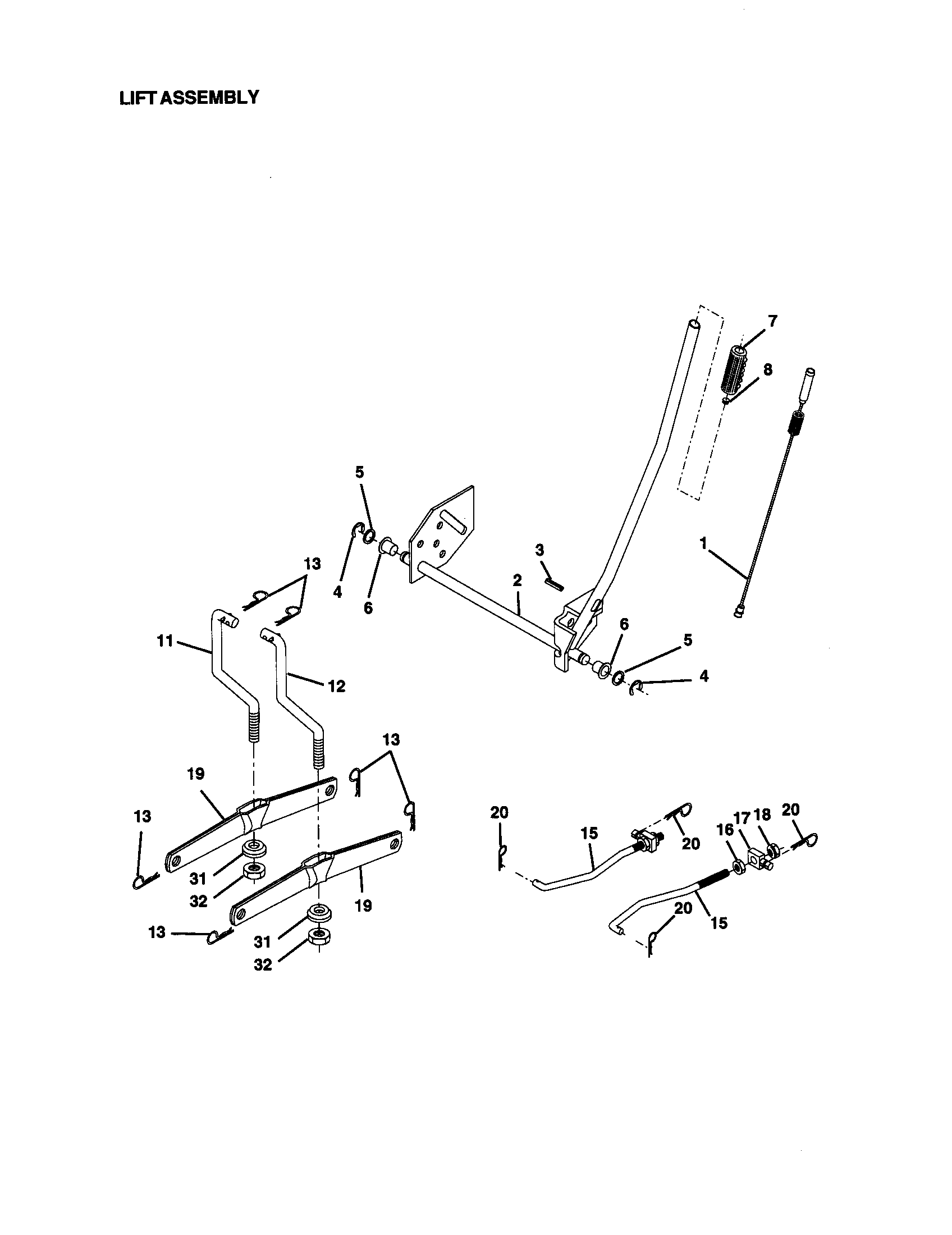 Craftsman 917270923 lift assembly diagram