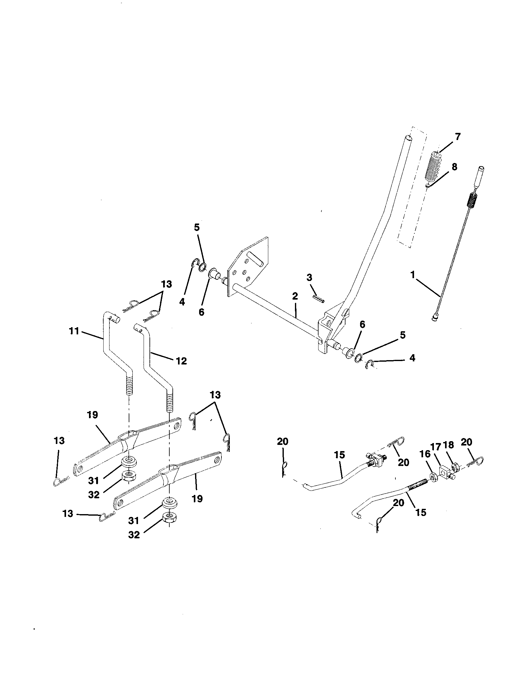 Craftsman 917258790 mower lift diagram