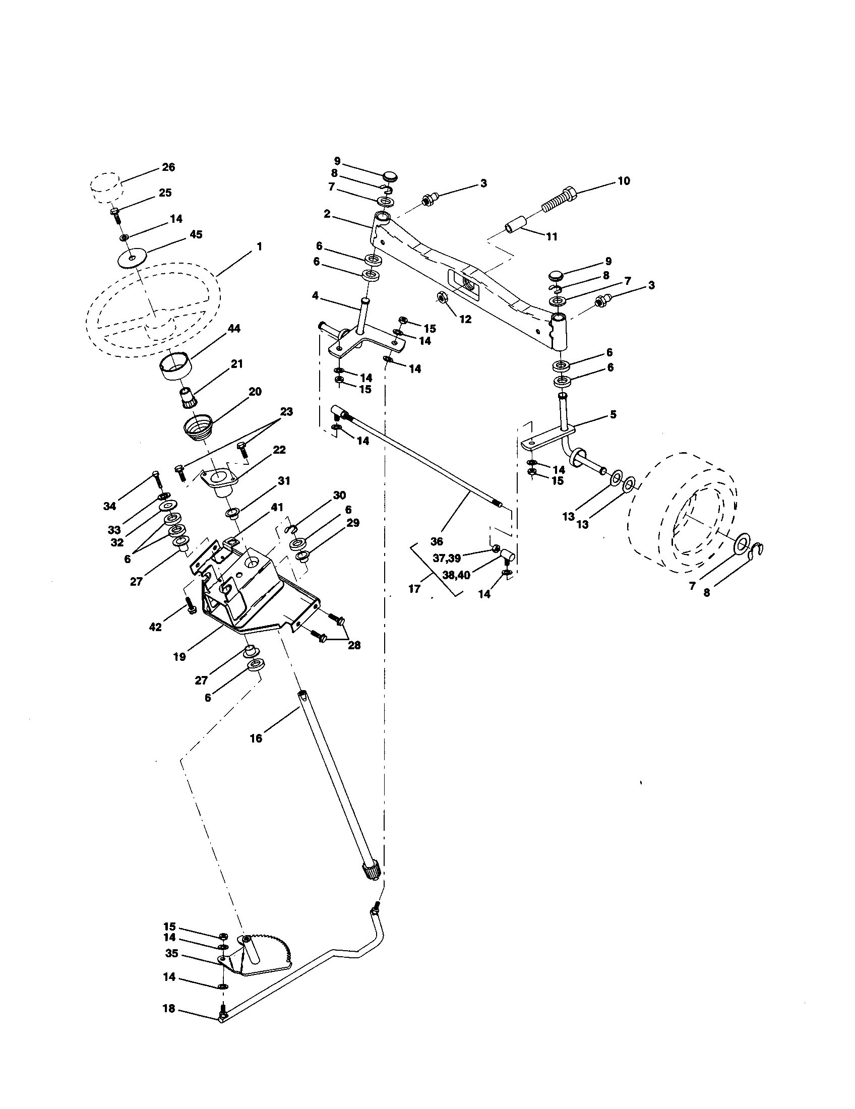 Craftsman 917258780 steering assembly diagram