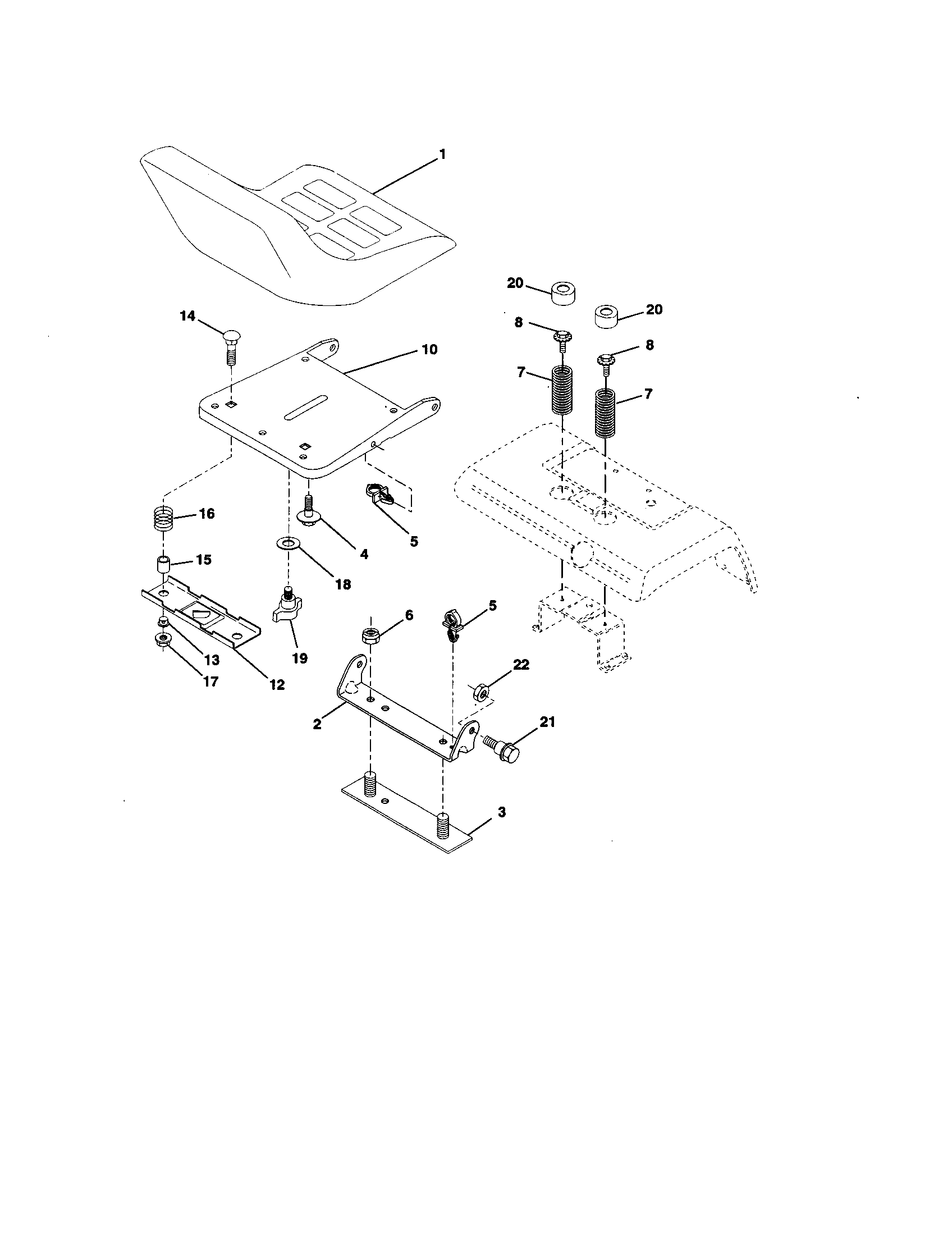 Craftsman 917258780 seat assembly diagram