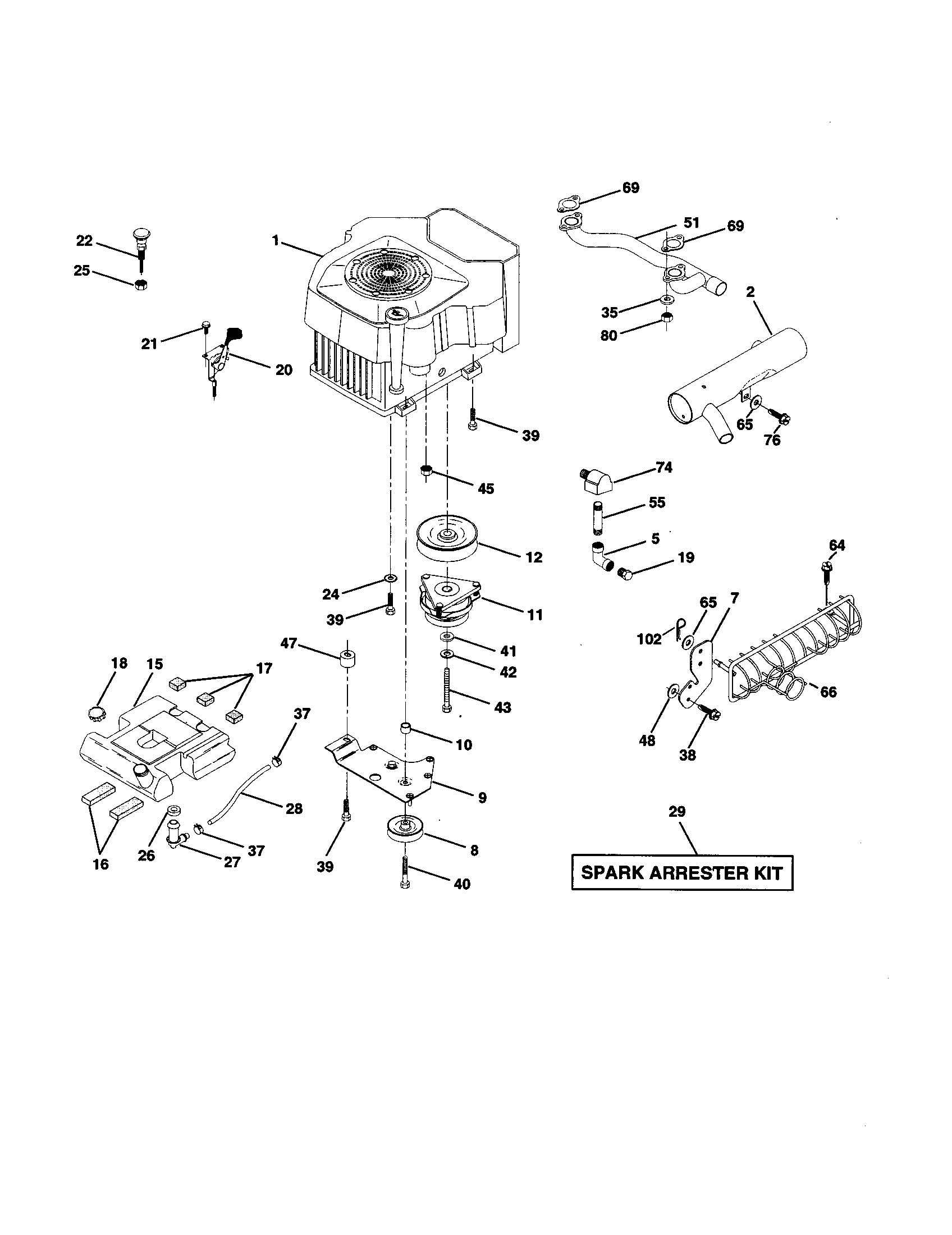 Craftsman 917258780 engine diagram