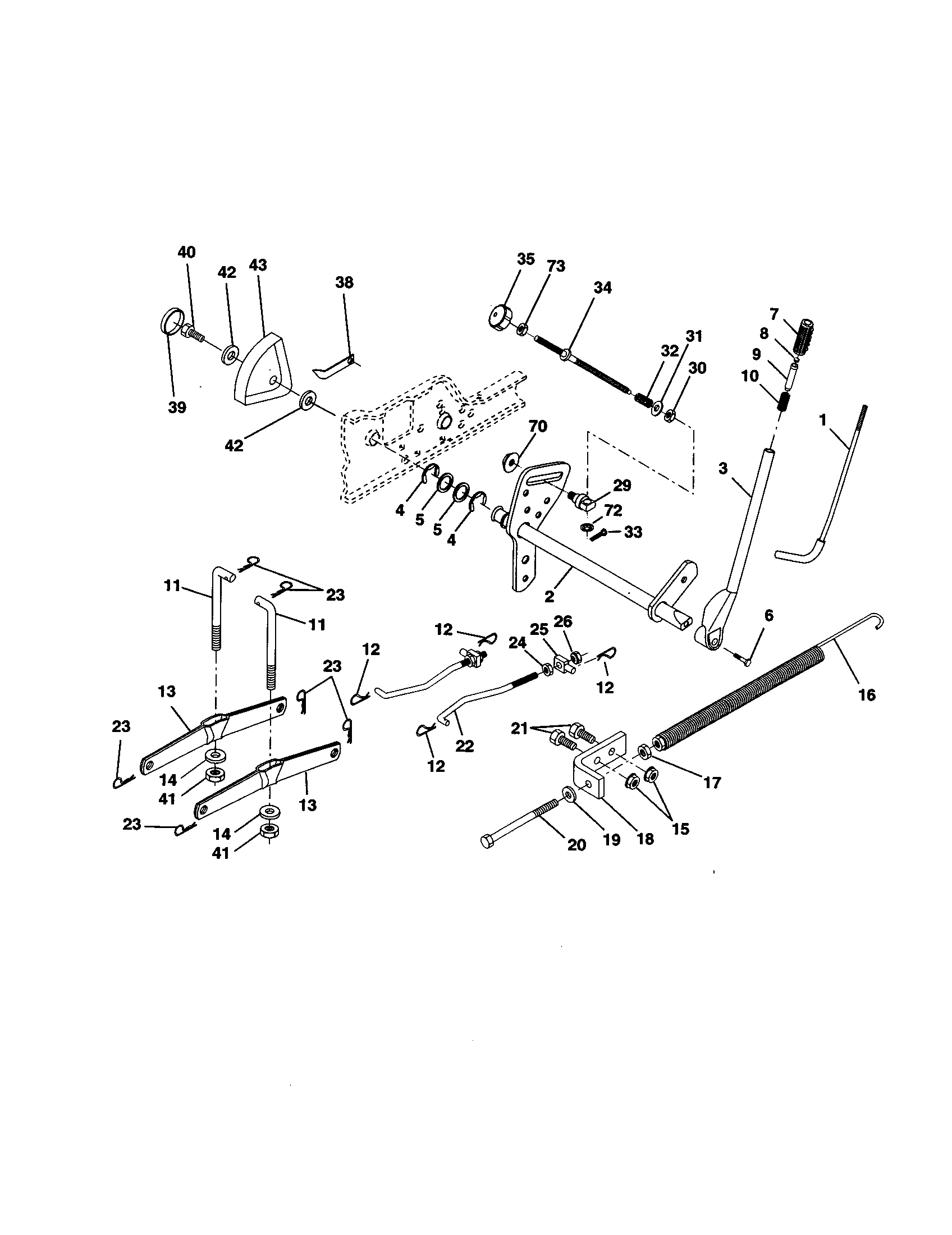 Craftsman 917258780 mower lift diagram