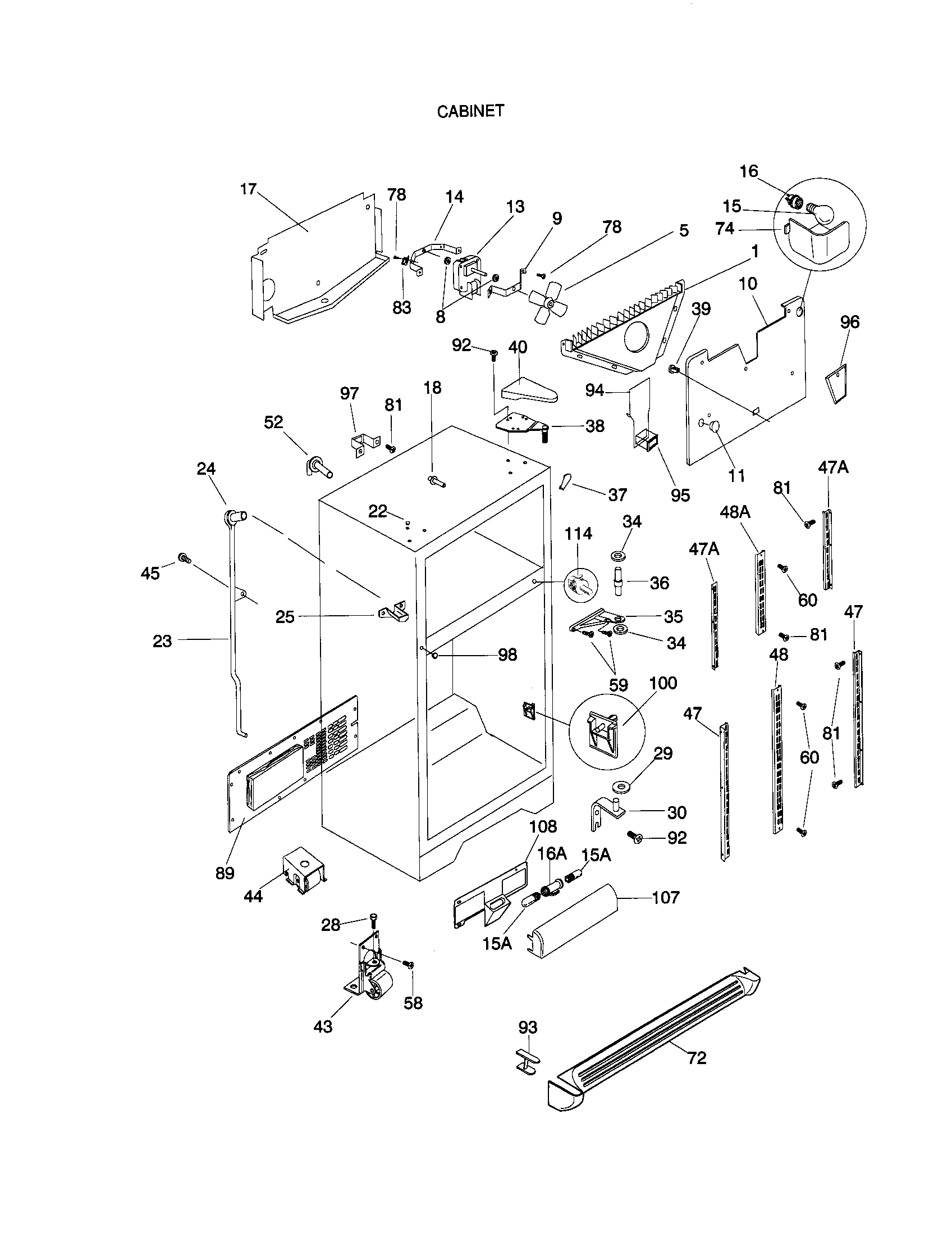 Kenmore 25378296897 cabinet diagram