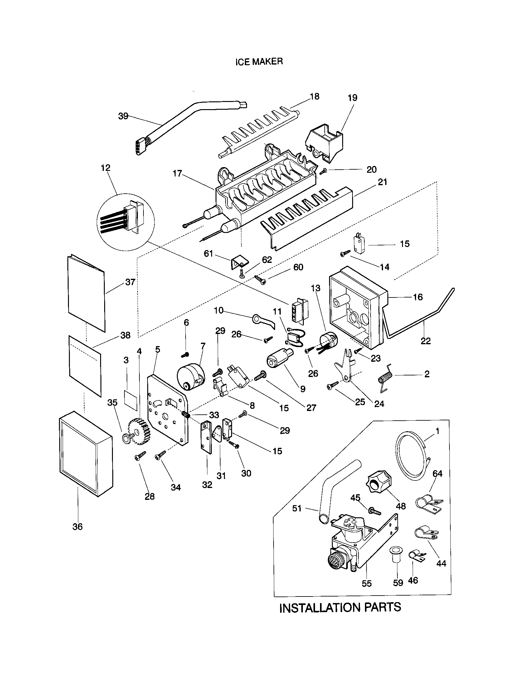 Kenmore 25378296897 ice maker diagram