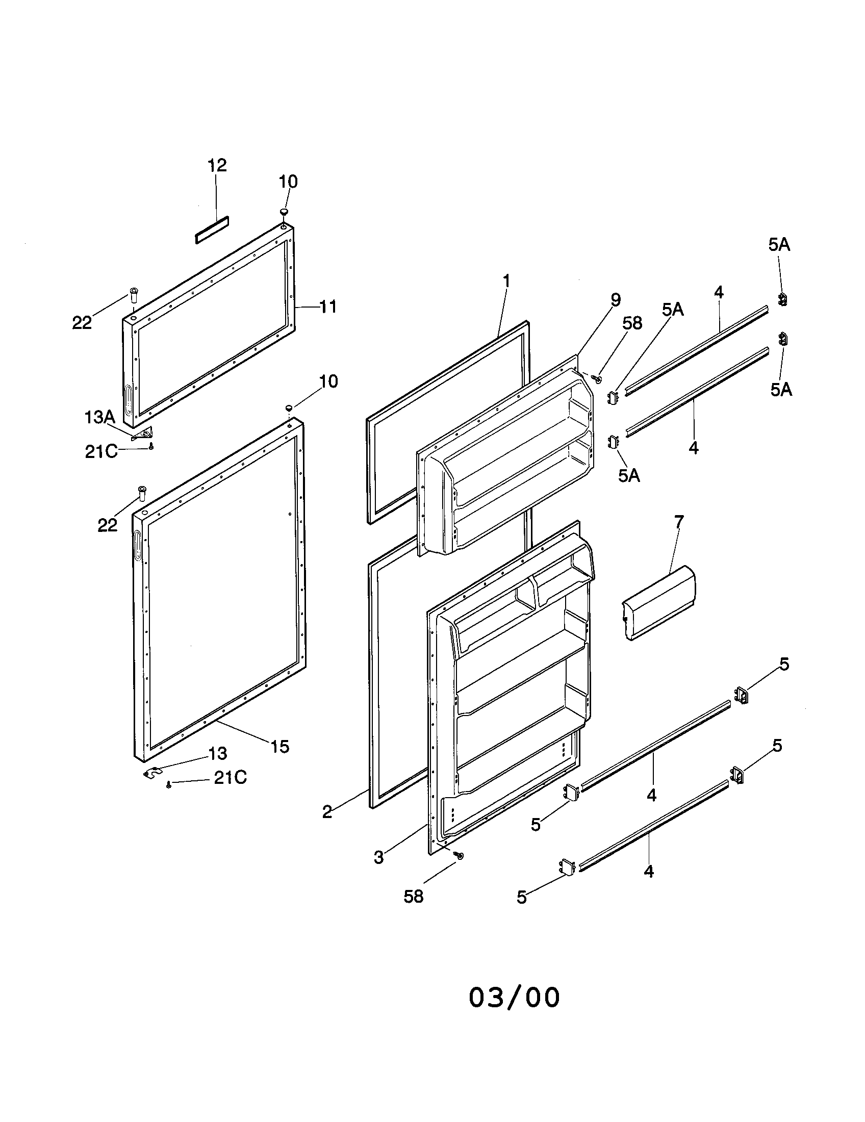 Kenmore 25339609991 door diagram