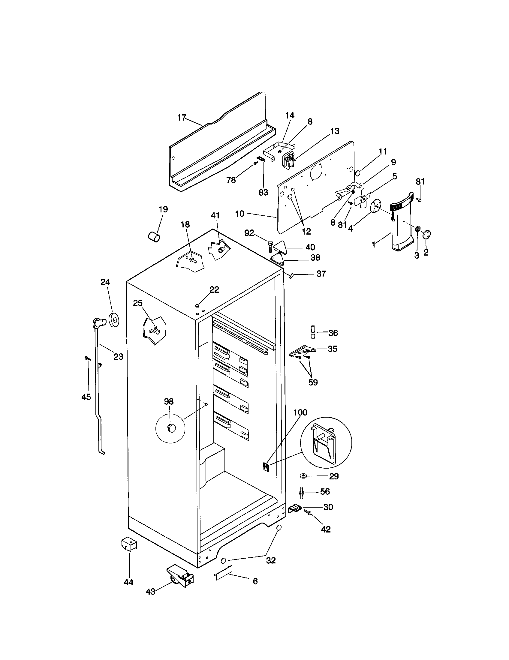Kenmore 25339609991 cabinet diagram