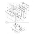 Amana CSG7103W/P1143397NW oven door and storage drawer diagram
