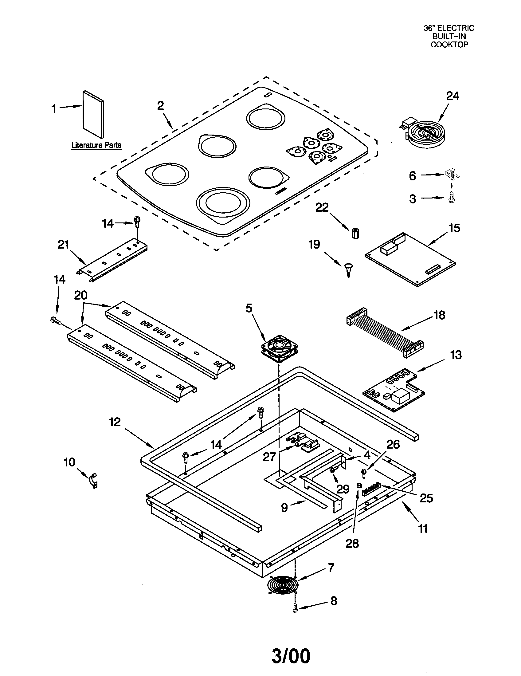 KitchenAid KECC568GBL1 cooktop diagram