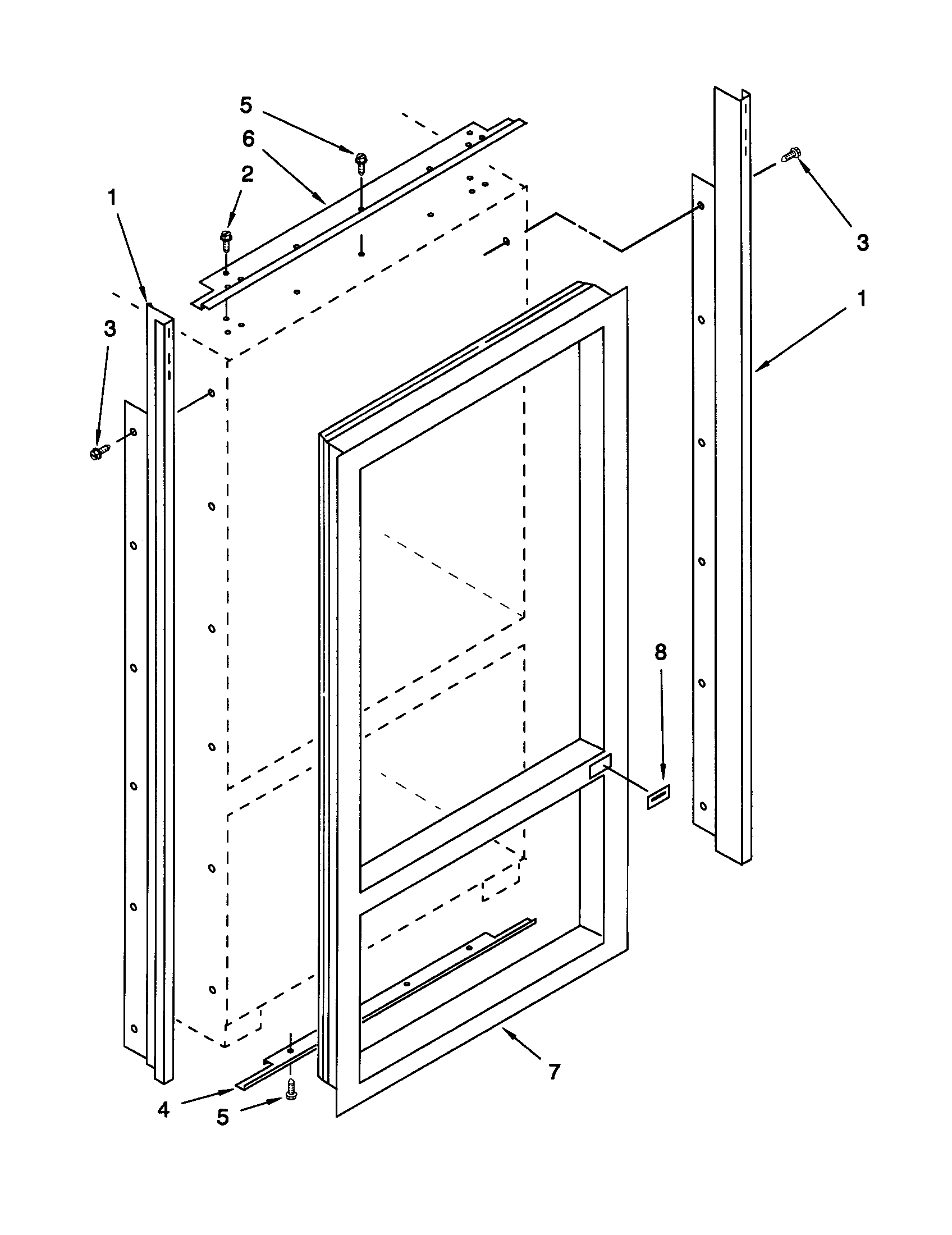 KitchenAid KBRC36MHS00 cabinet and breaker trim diagram
