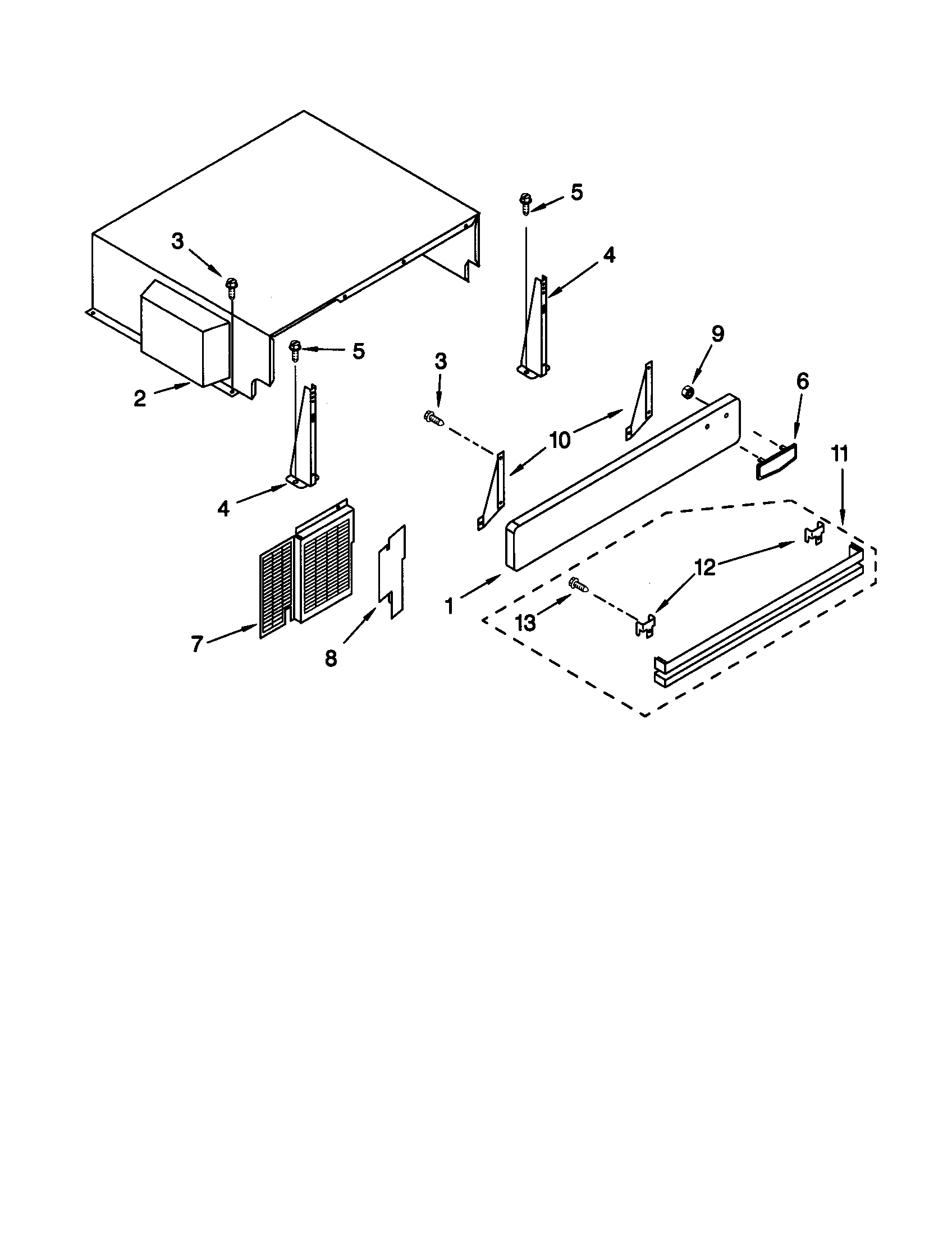 KitchenAid KBRC36MHS00 top grille and unit cover diagram