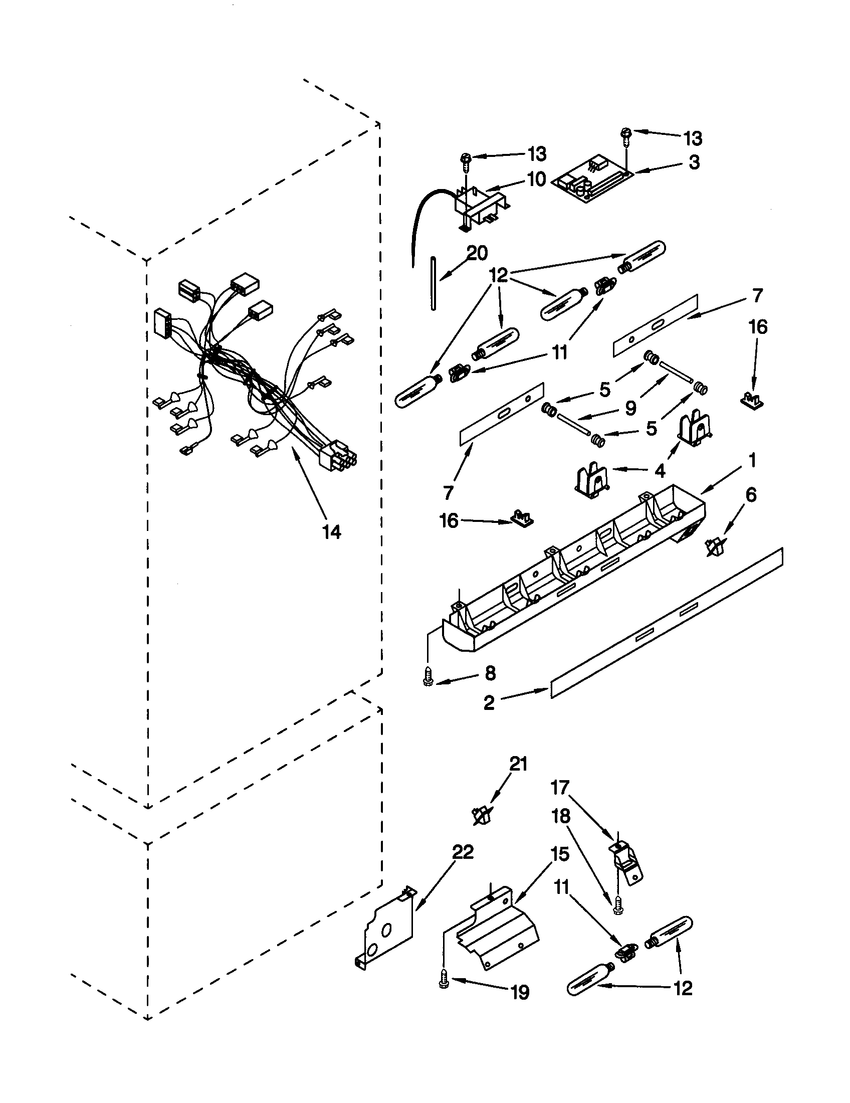 KitchenAid KBRC36MHS00 control panel diagram