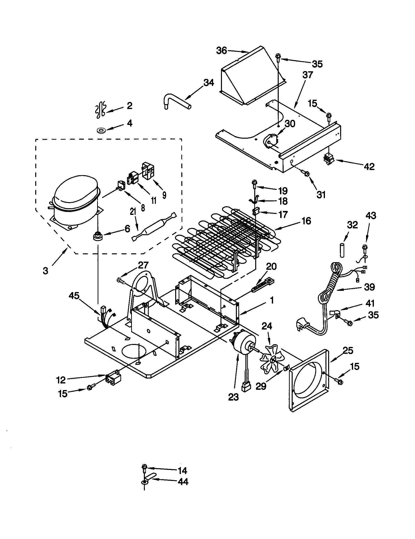 KitchenAid KBRC36MHS00 upper unit diagram