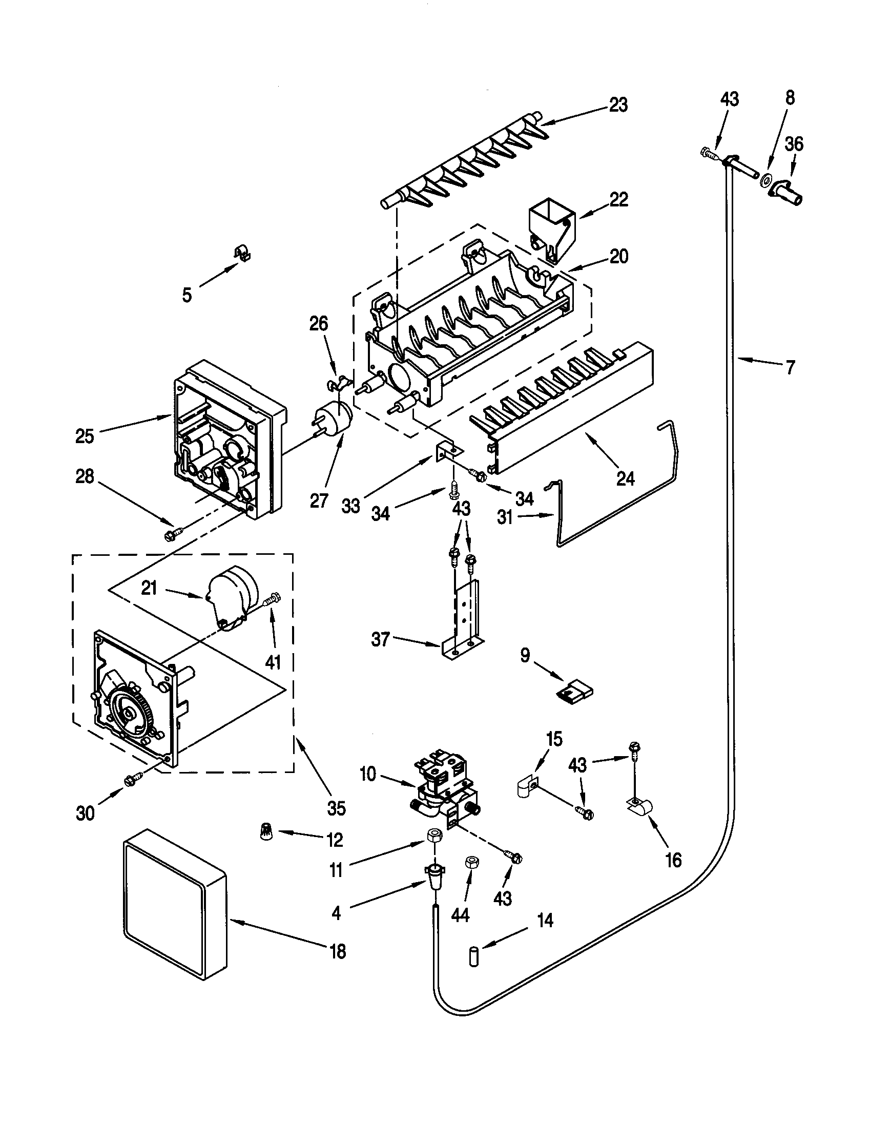 KitchenAid KBRC36MHS00 icemaker diagram