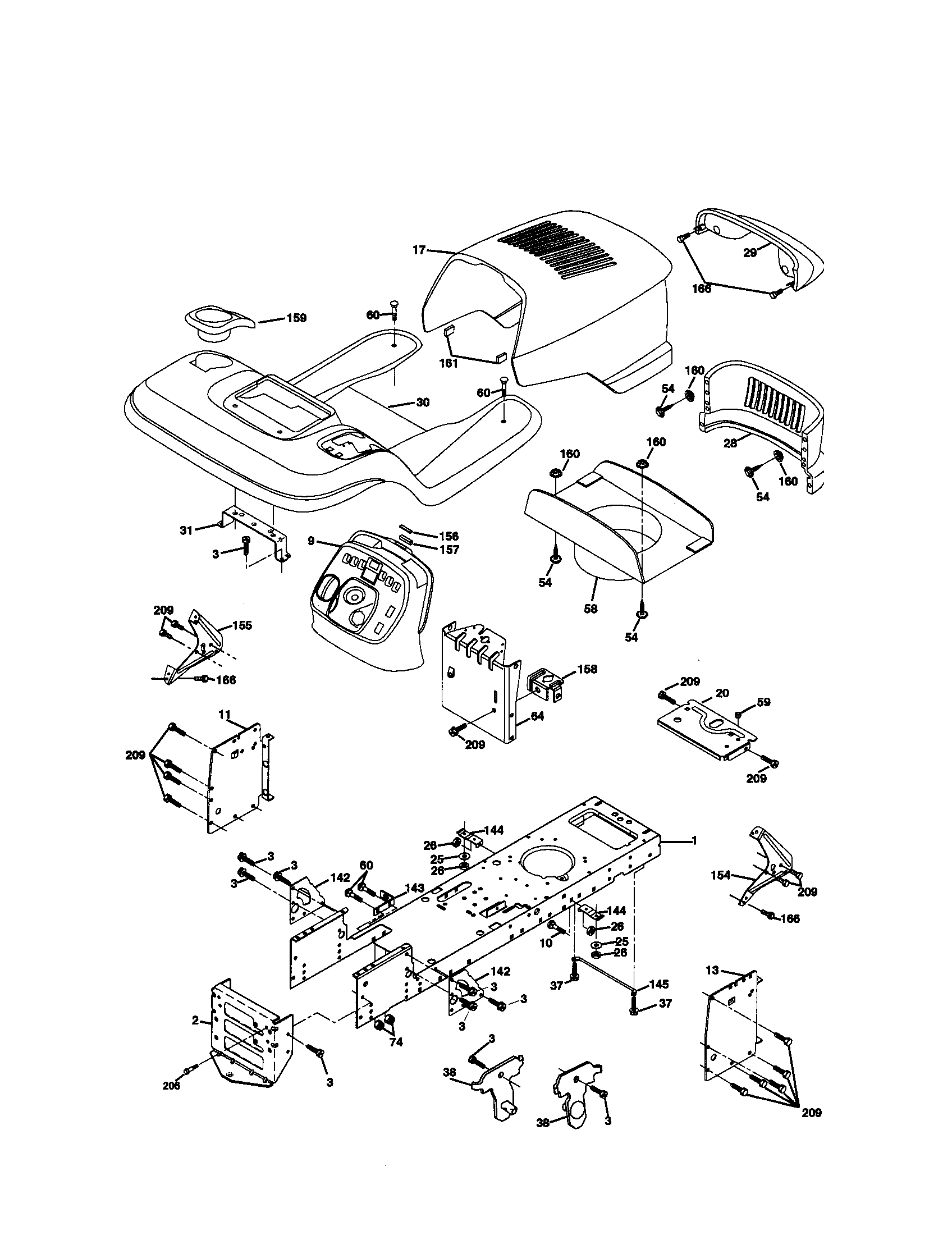 Craftsman 917272160 chassis and enclosures diagram