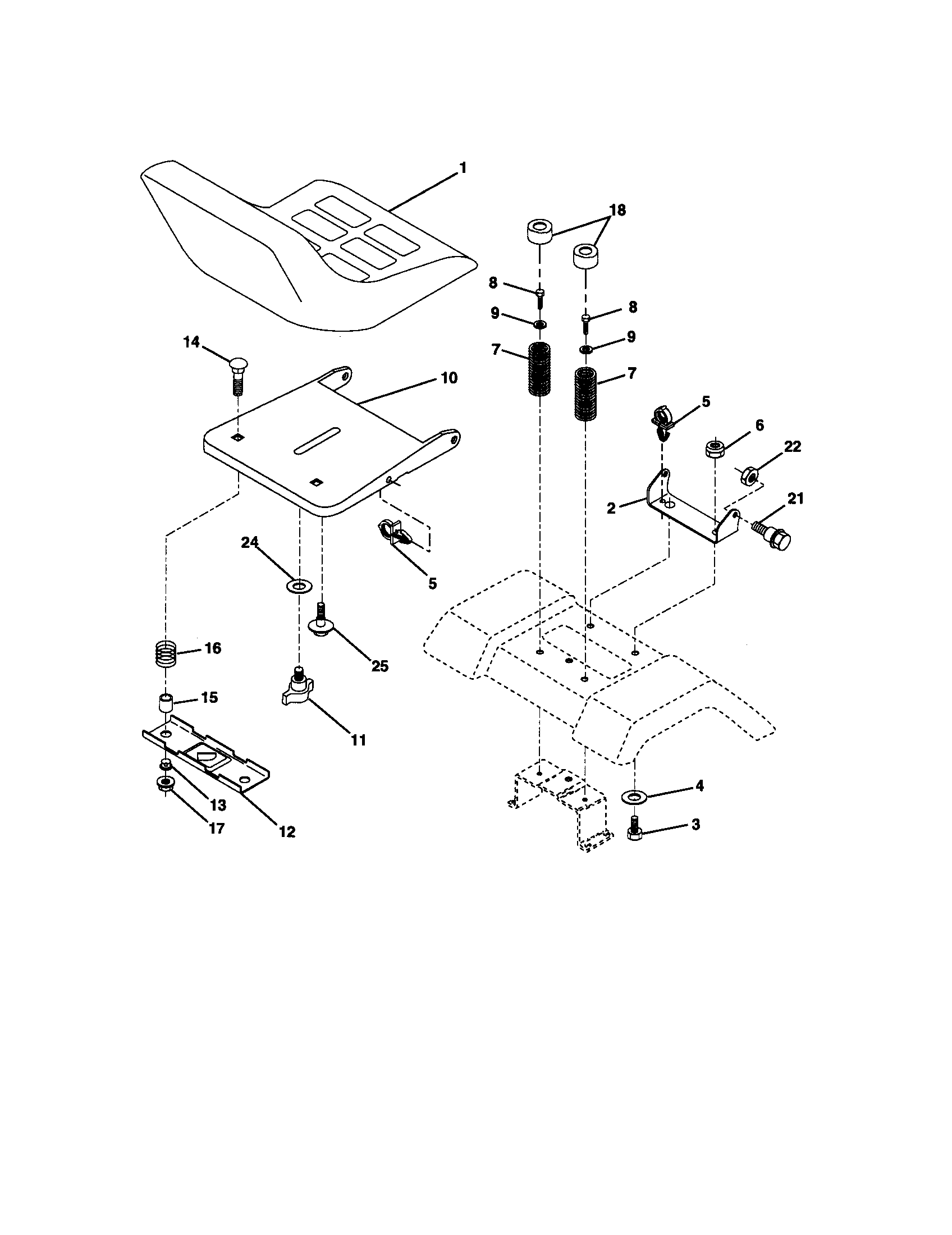 Craftsman 917272160 seat assembly diagram