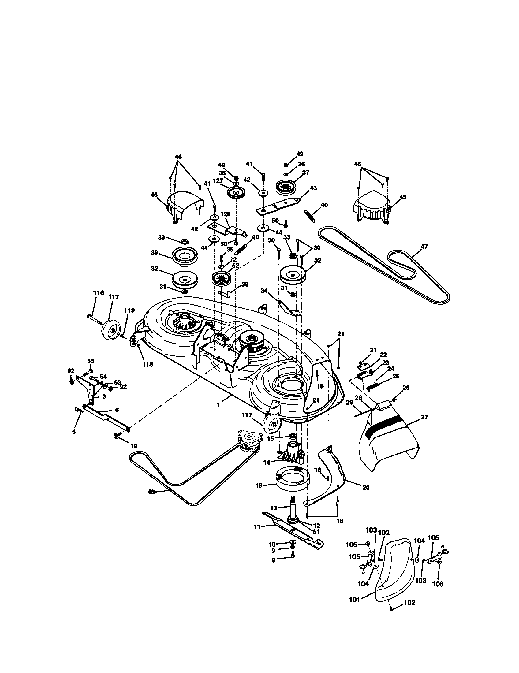 Craftsman 917272160 mower deck diagram
