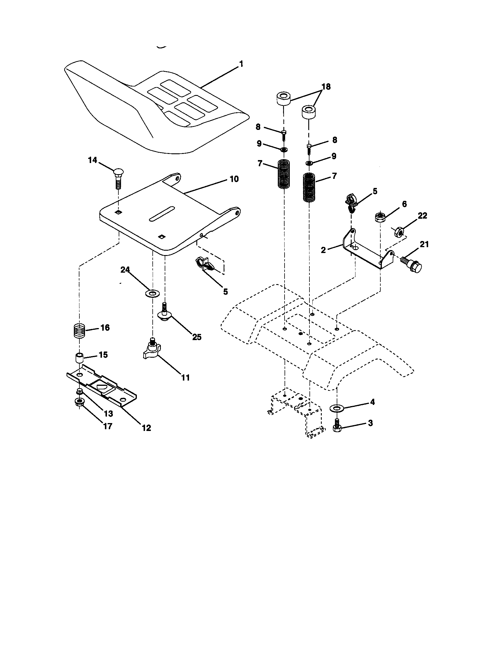 Craftsman 917272190 seat assembly diagram