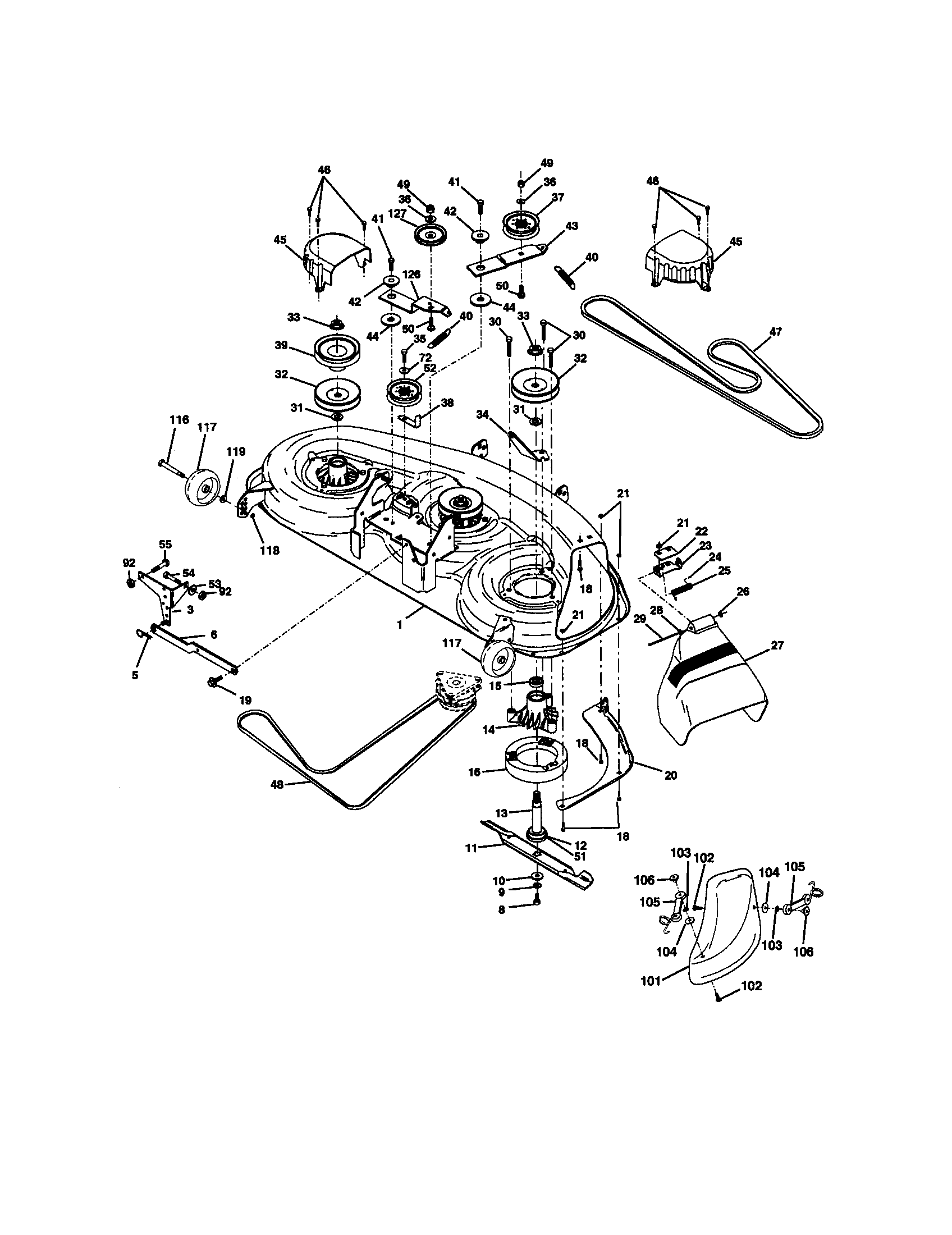 Craftsman 917272190 mower deck diagram