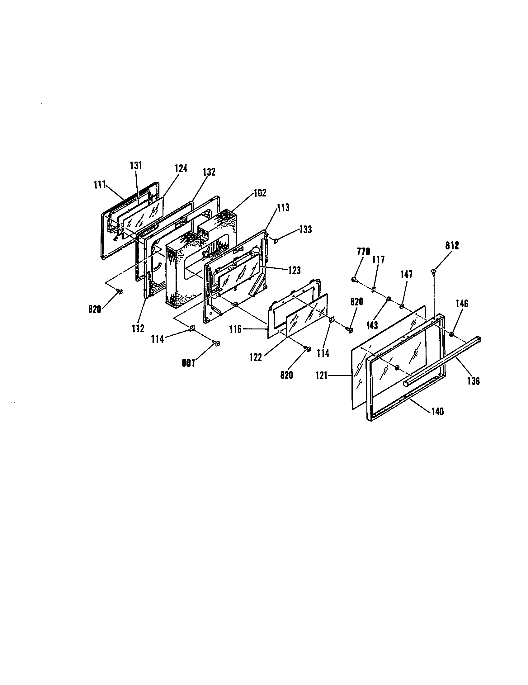 Kenmore 9114552190 oven door diagram