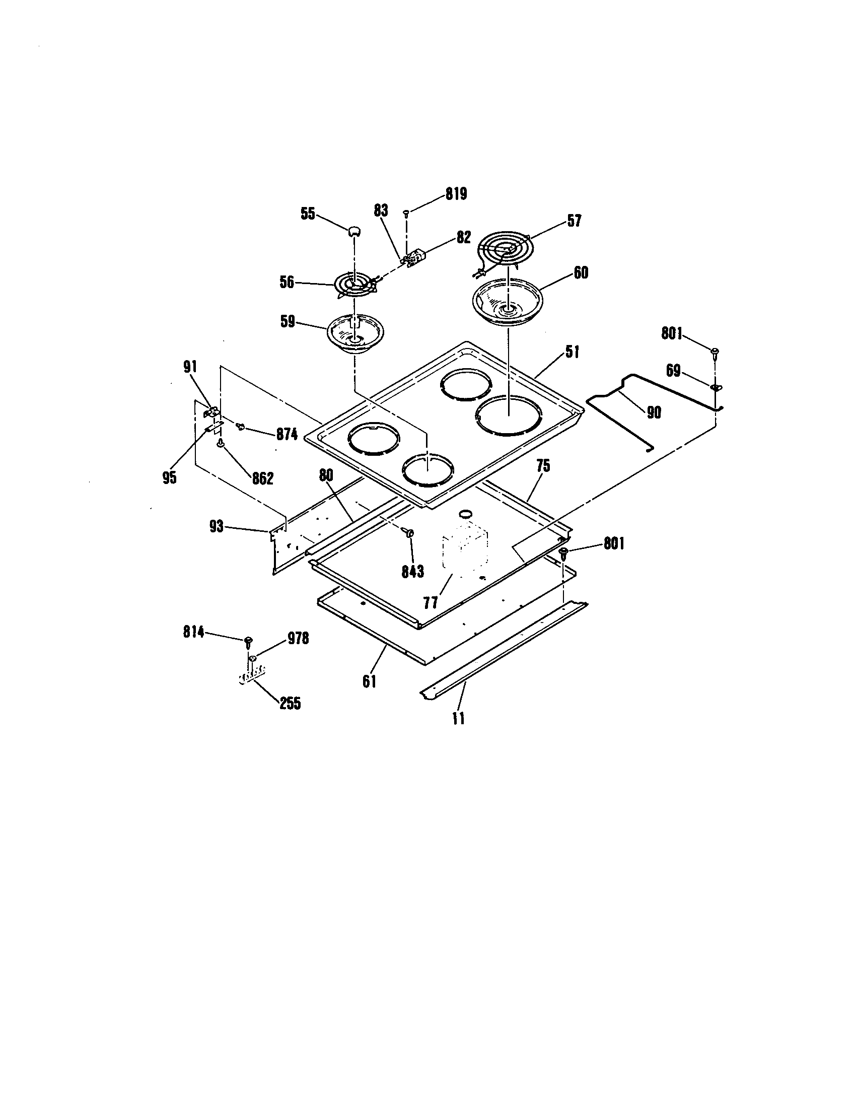 Kenmore 9114522190 main top diagram