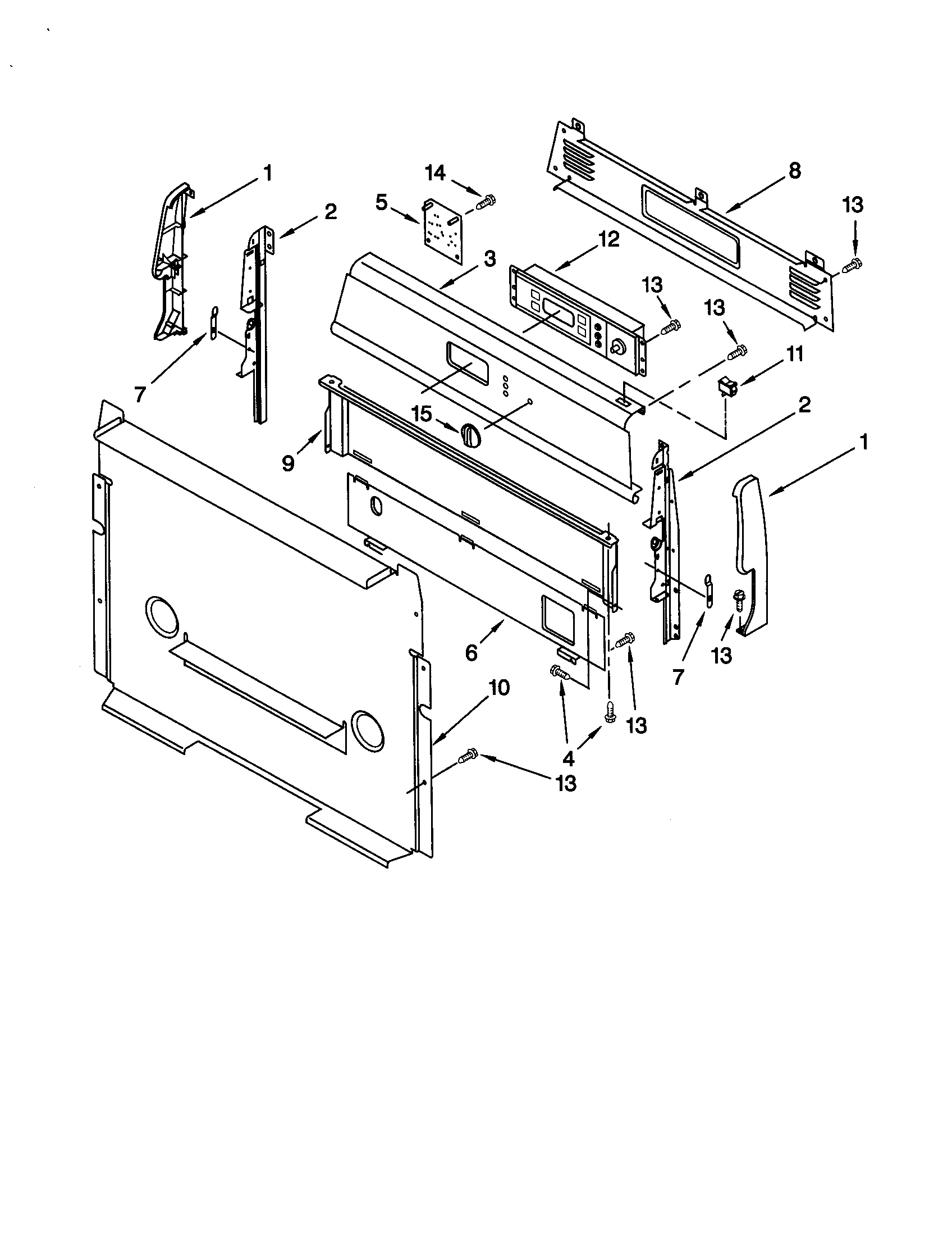 Whirlpool SF367LEHN5 control panel diagram