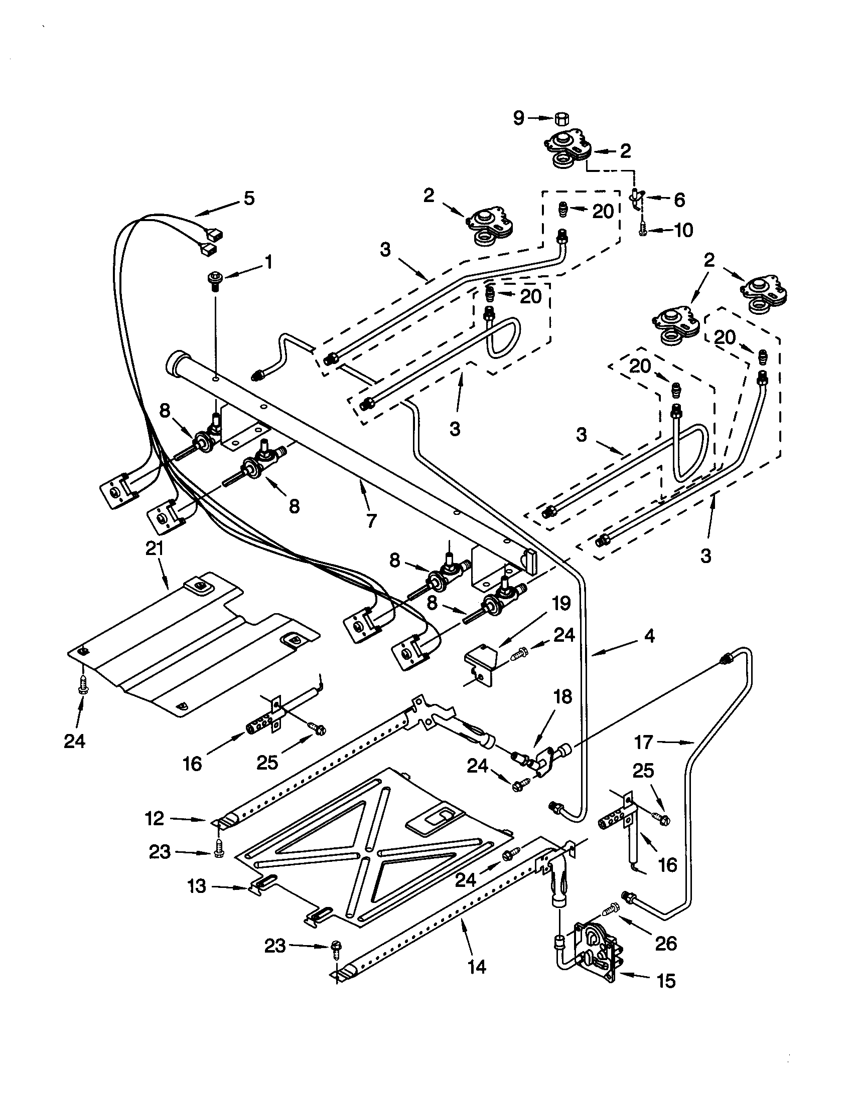 Whirlpool SF367LEHN5 manifold diagram