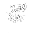 Whirlpool GLT3014GB0 burner box, gas valves and switches diagram