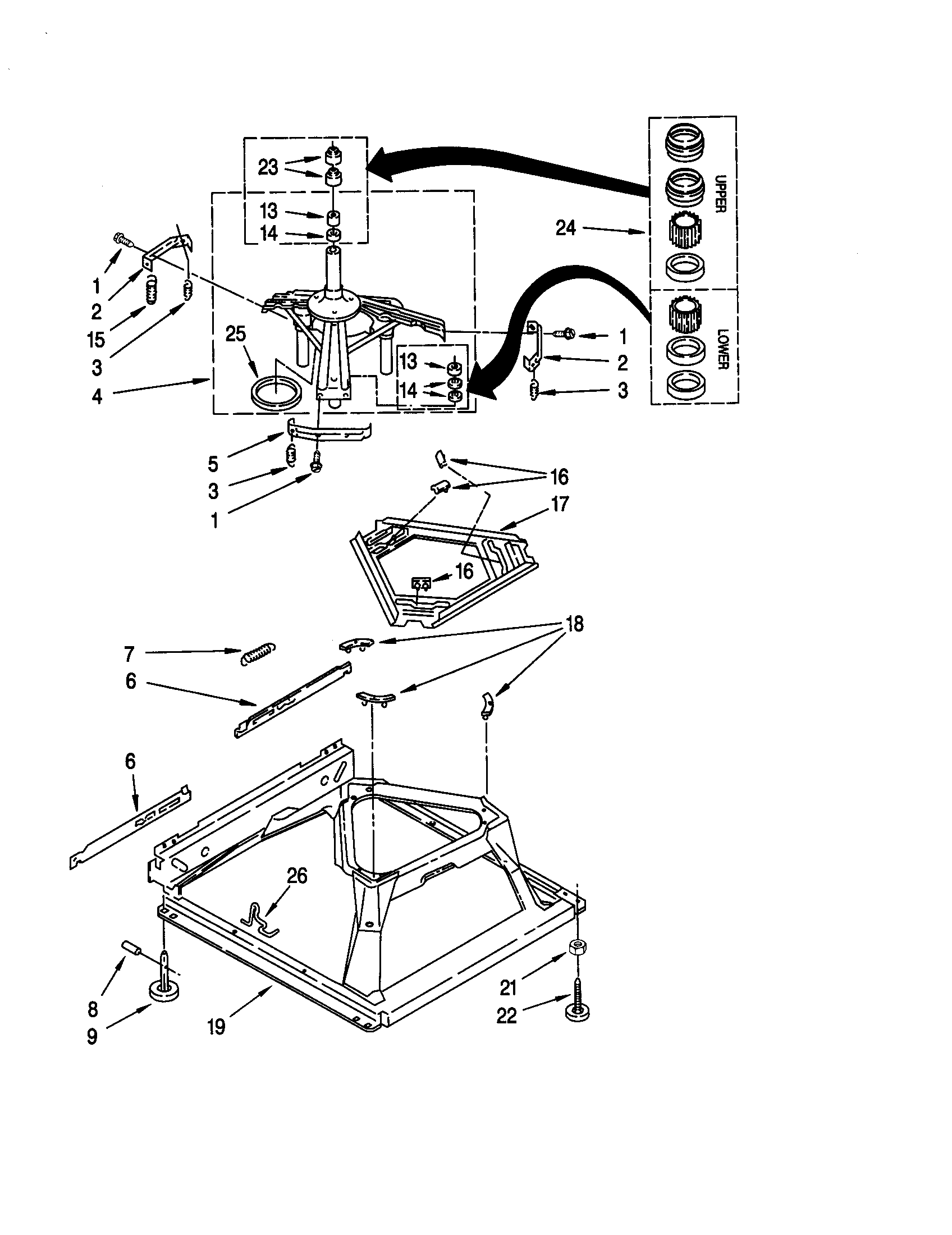 Whirlpool CAP2762EW1 machine base diagram