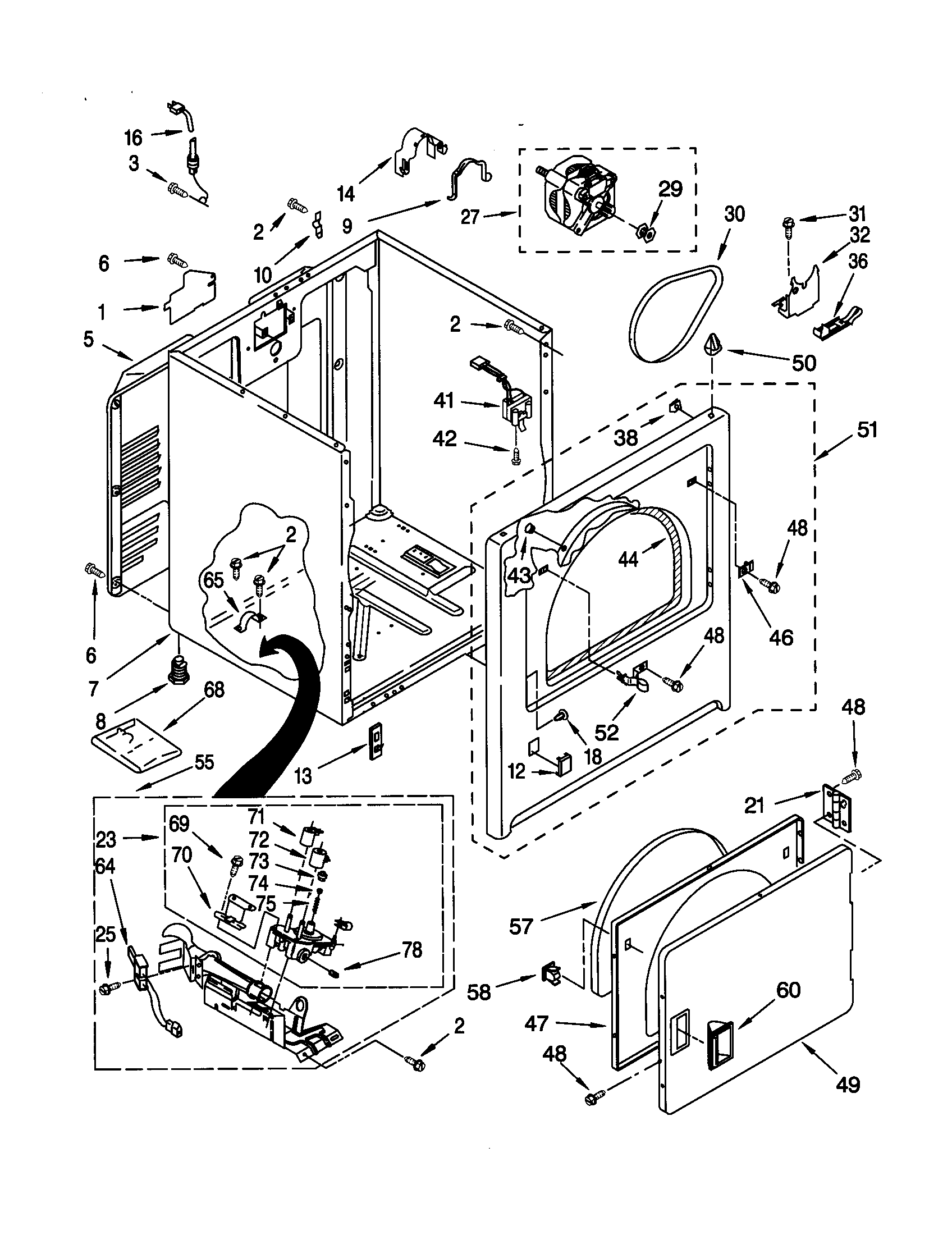 Kenmore 11070842990 cabinet diagram