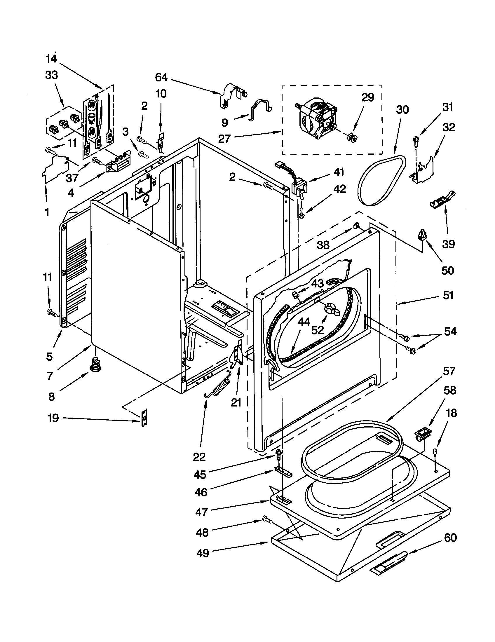 Kenmore 11060812990 cabinet diagram